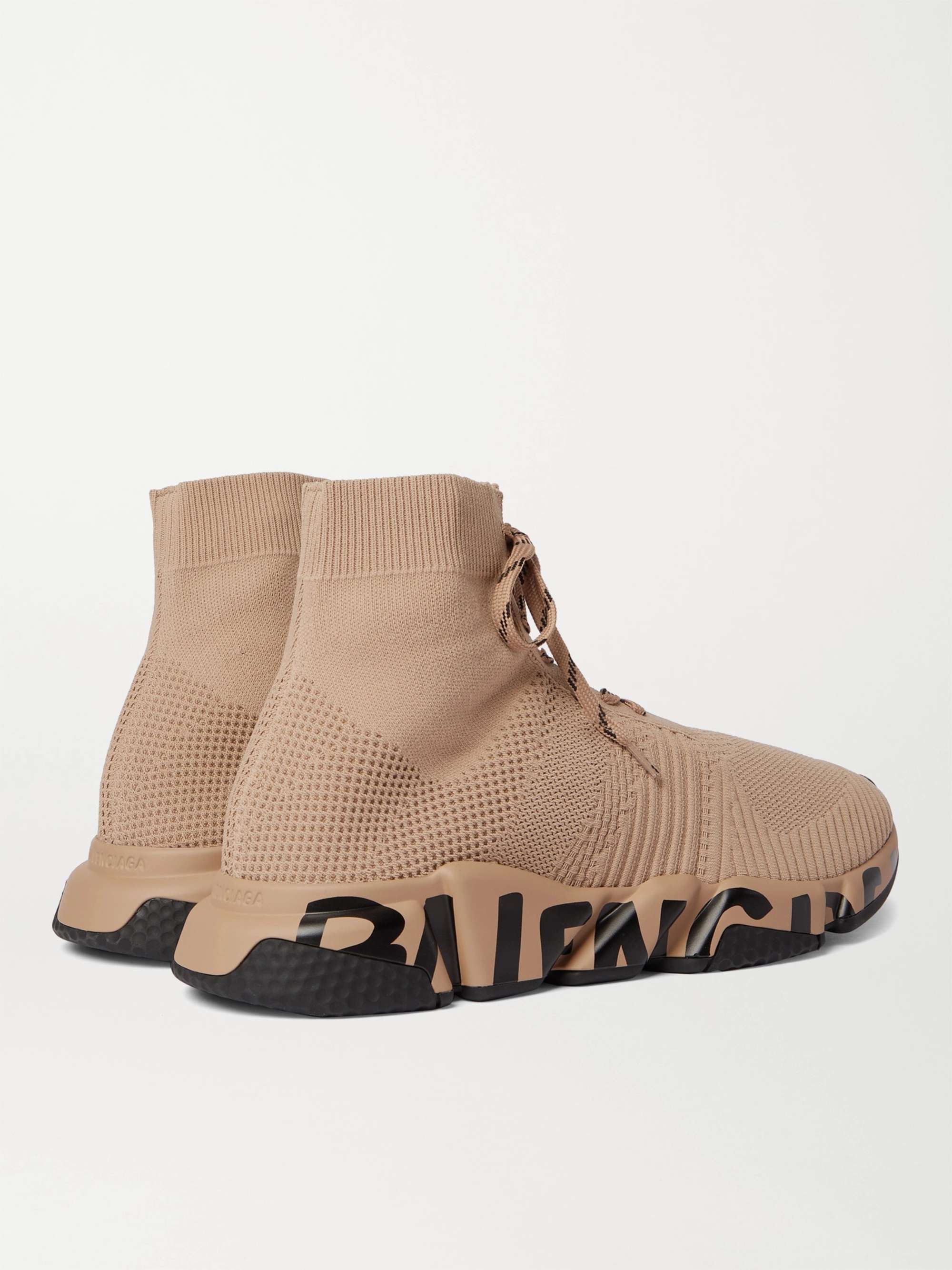 BALENCIAGA Speed Logo-Print Stretch-Knit Sneakers
