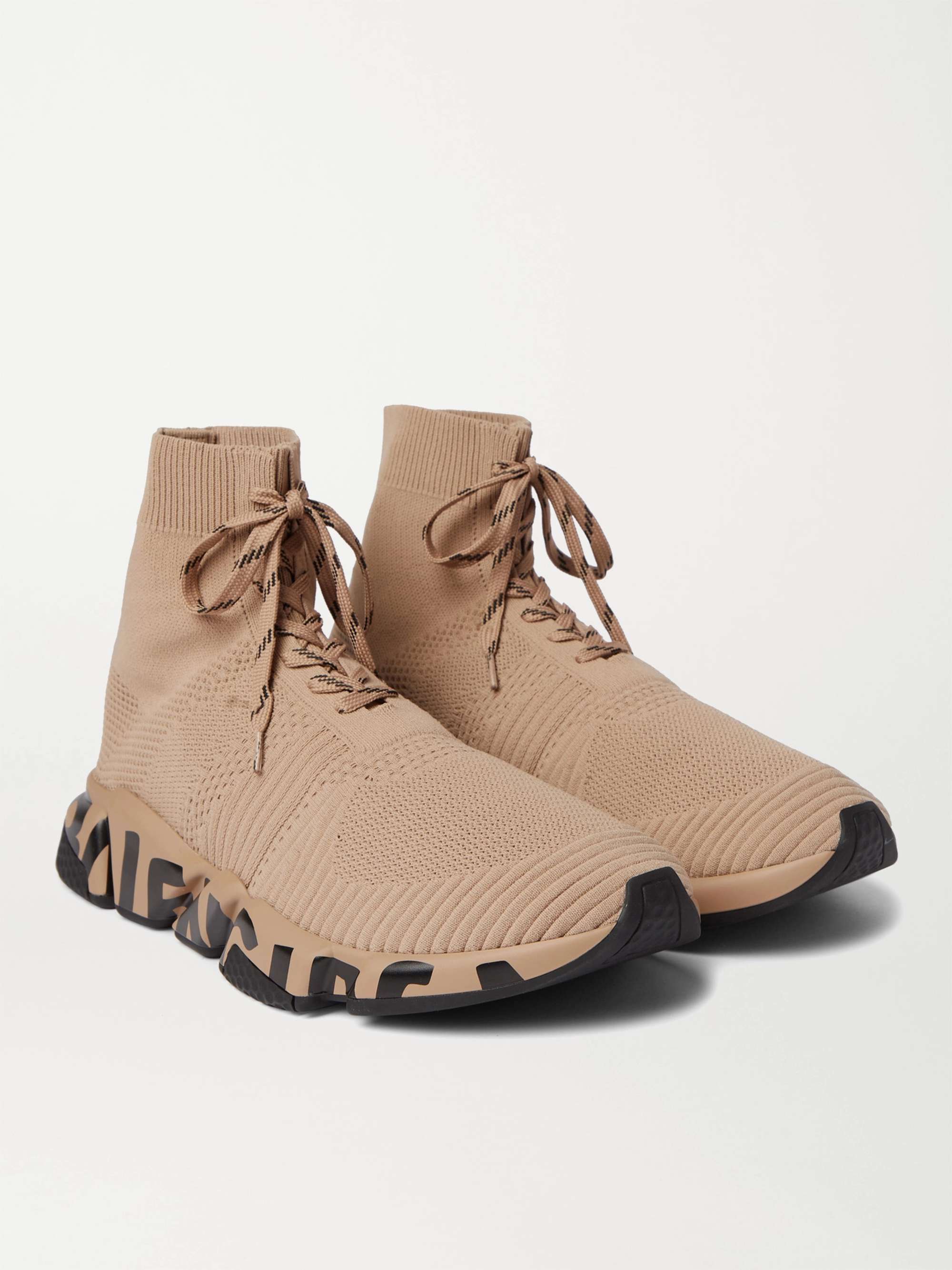 BALENCIAGA Speed Logo-Print Stretch-Knit Sneakers