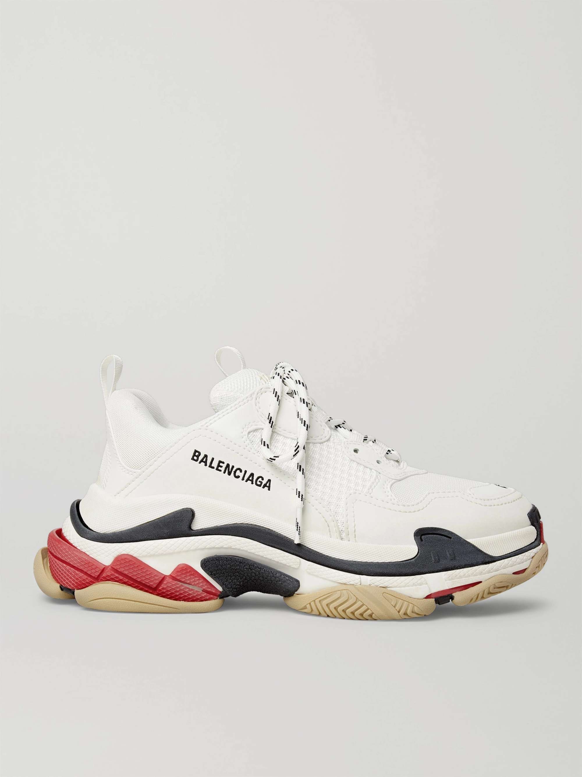 roterende Tal til Nedrustning BALENCIAGA Triple S Mesh and Faux Leather Sneakers for Men | MR PORTER