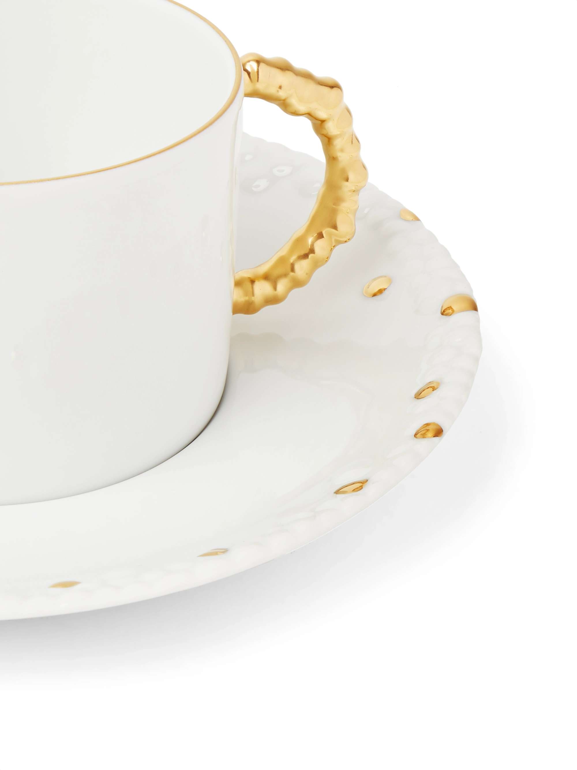 L'OBJET Haas Mojave Set of Two Gold-Plated Porcelain Tea Cups and Saucers  for Men