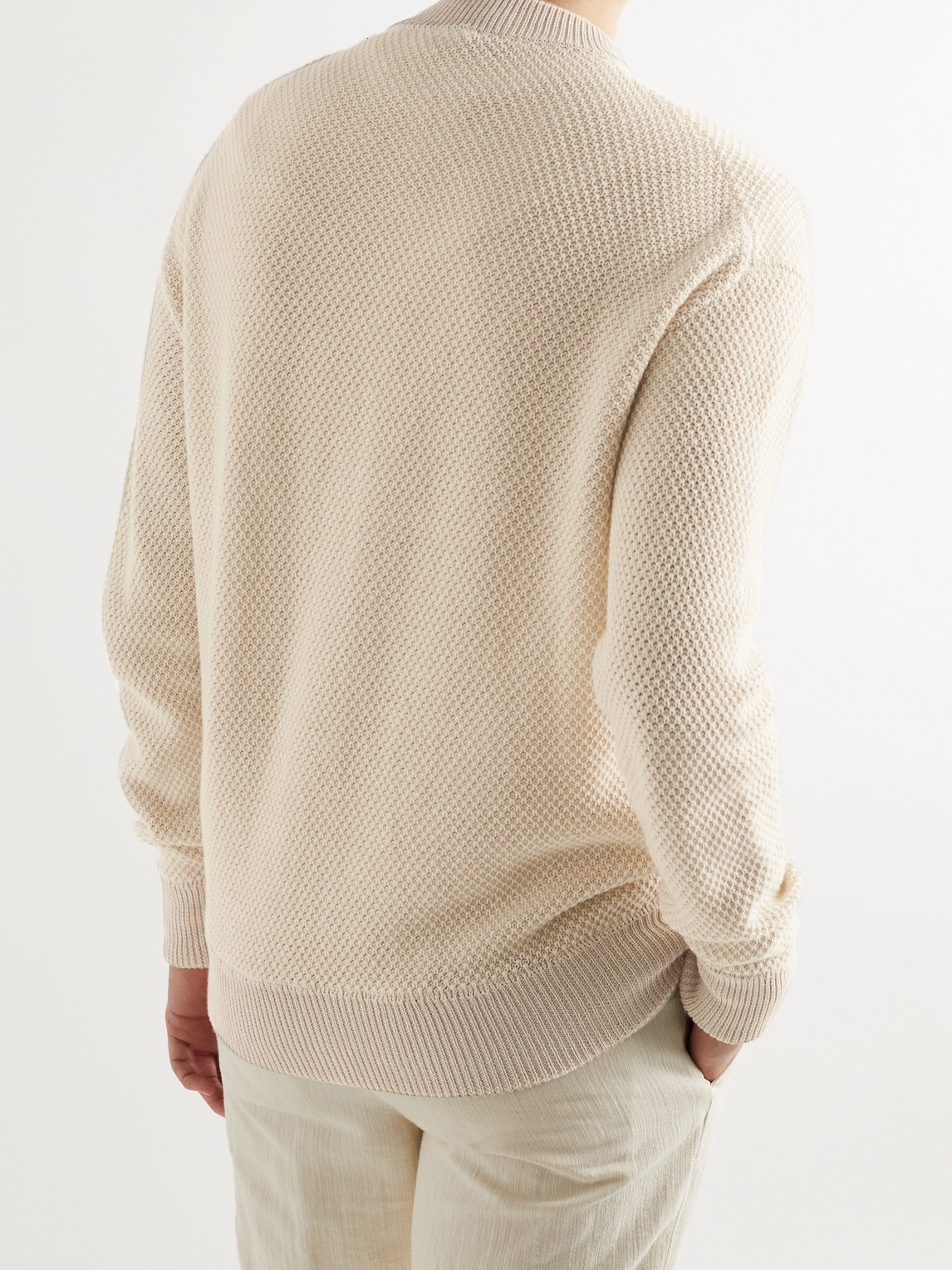 Loro Piana Linen and Cashmere-Blend Sweater - Men - side view in Beige