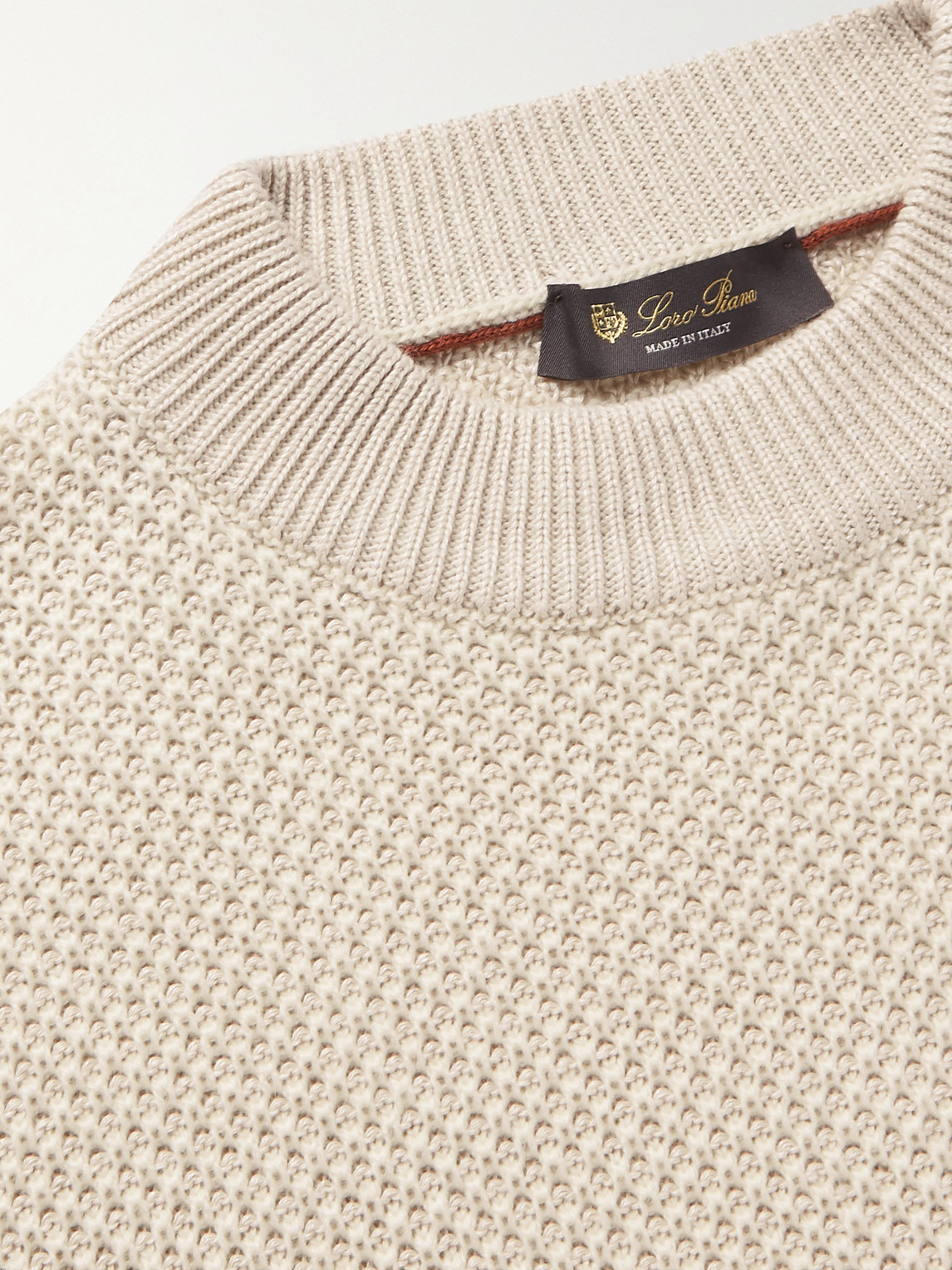 Loro Piana Linen and Cashmere-Blend Sweater - Men - detail view in Beige