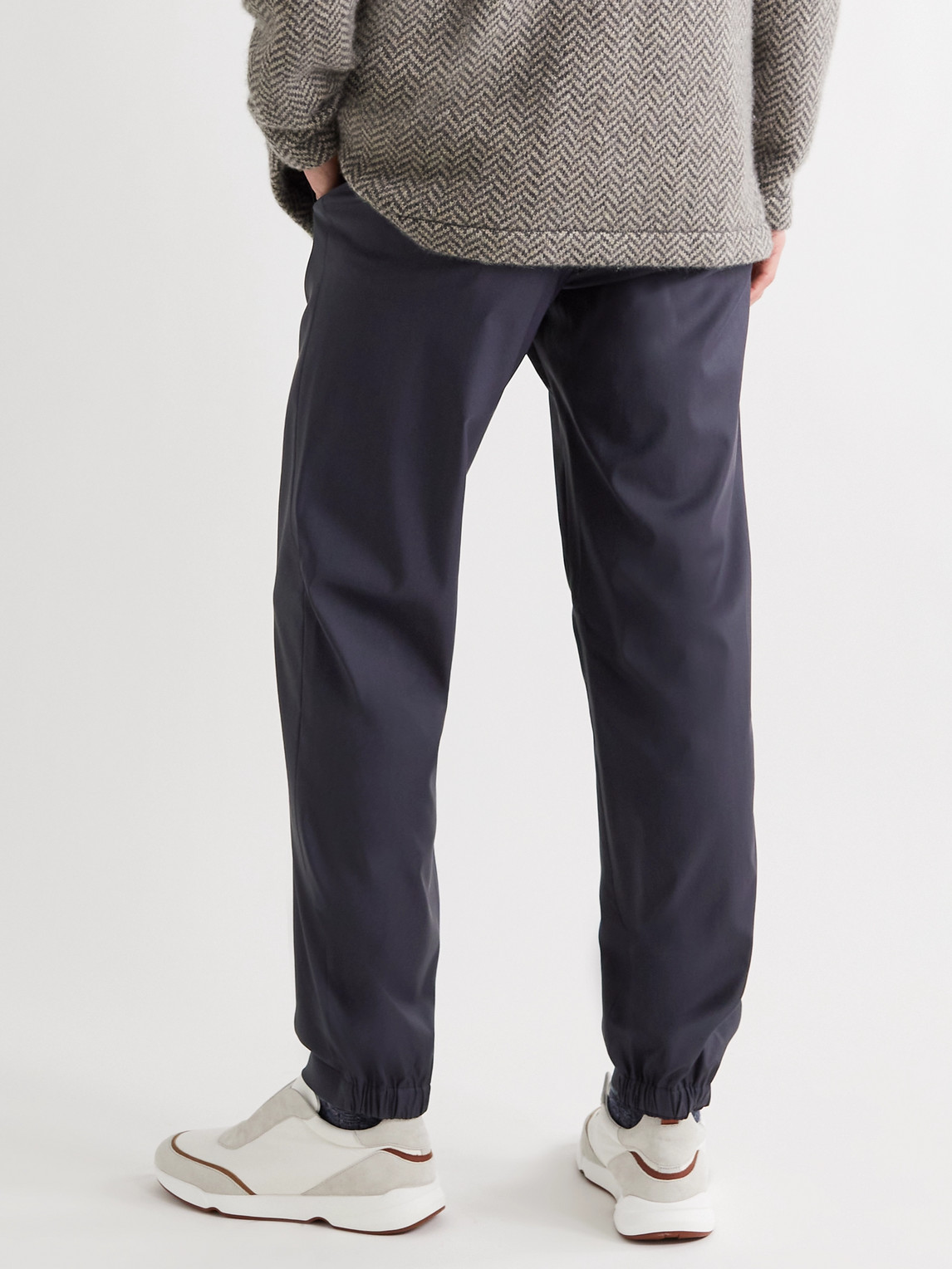 Loro Piana Rain System Virgin Wool-blend Trousers In Blue