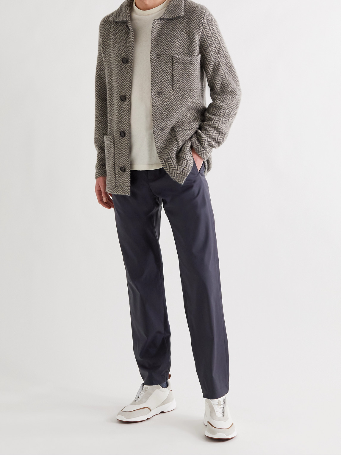Loro Piana Rain System Virgin Wool-blend Trousers In Blue