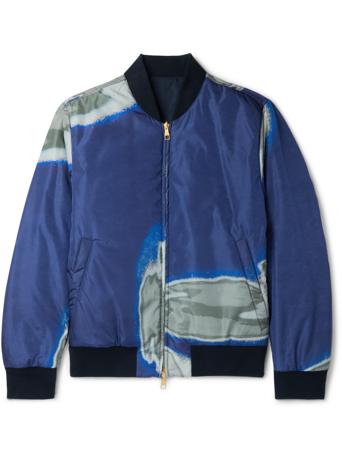 Slim-Fit Reversible Printed Shell and Cotton Bomber Jacket