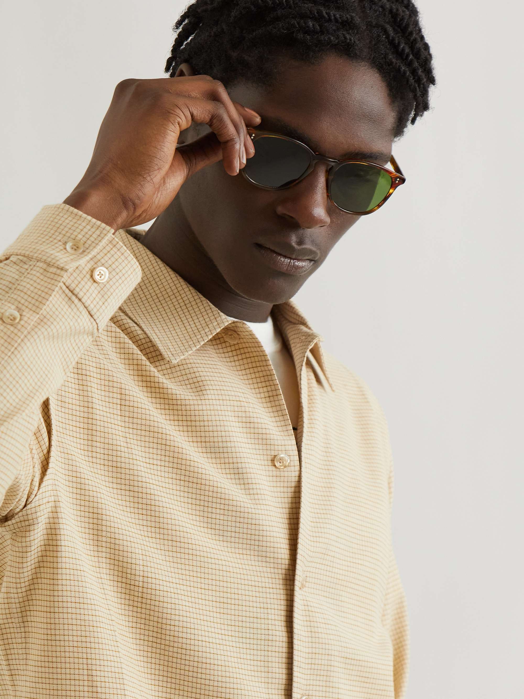 GARRETT LEIGHT CALIFORNIA OPTICAL Kinney D-Frame Acetate Sunglasses
