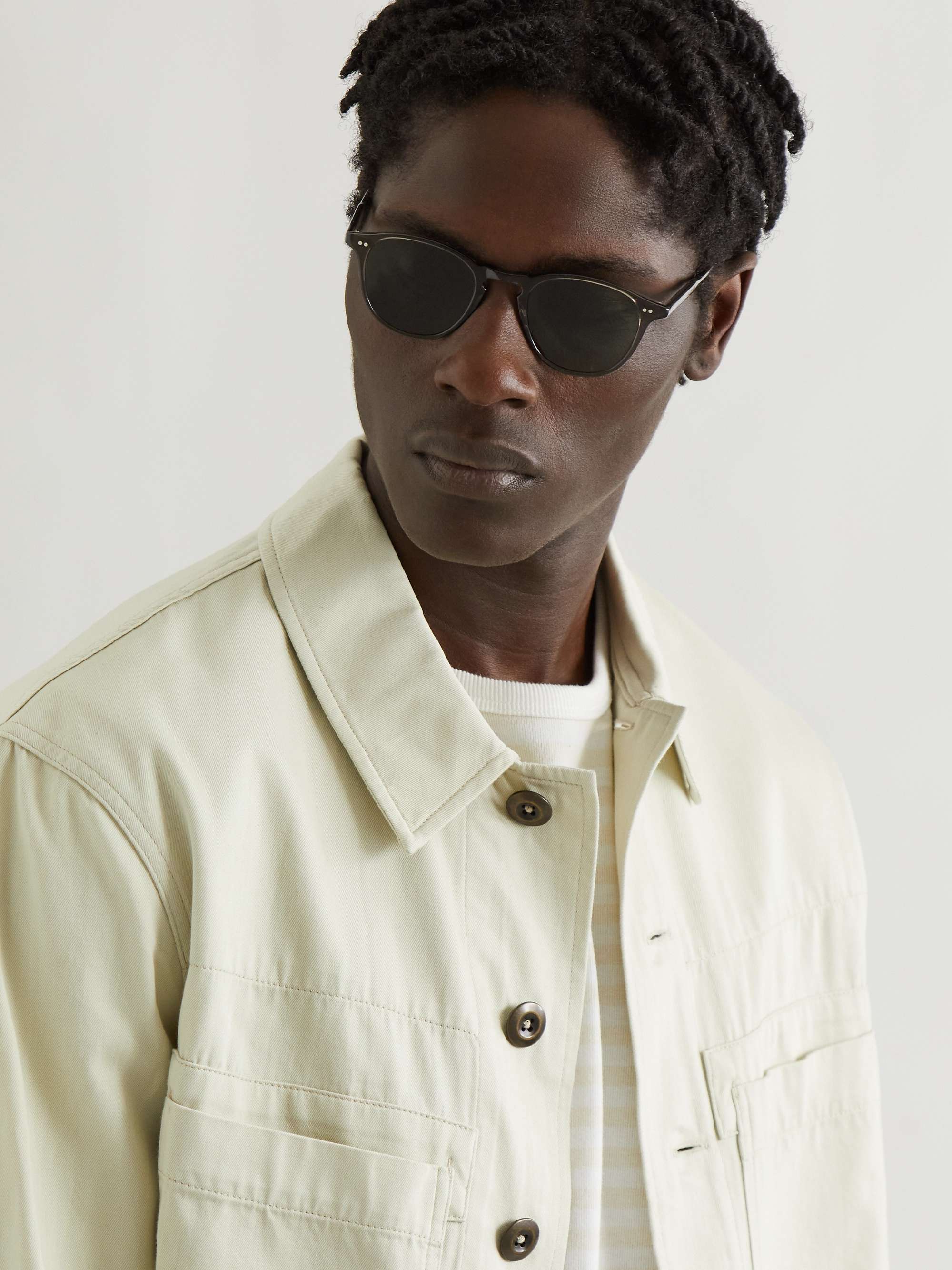 GARRETT LEIGHT CALIFORNIA OPTICAL Hampton Sun Round-Frame Acetate Sunglasses