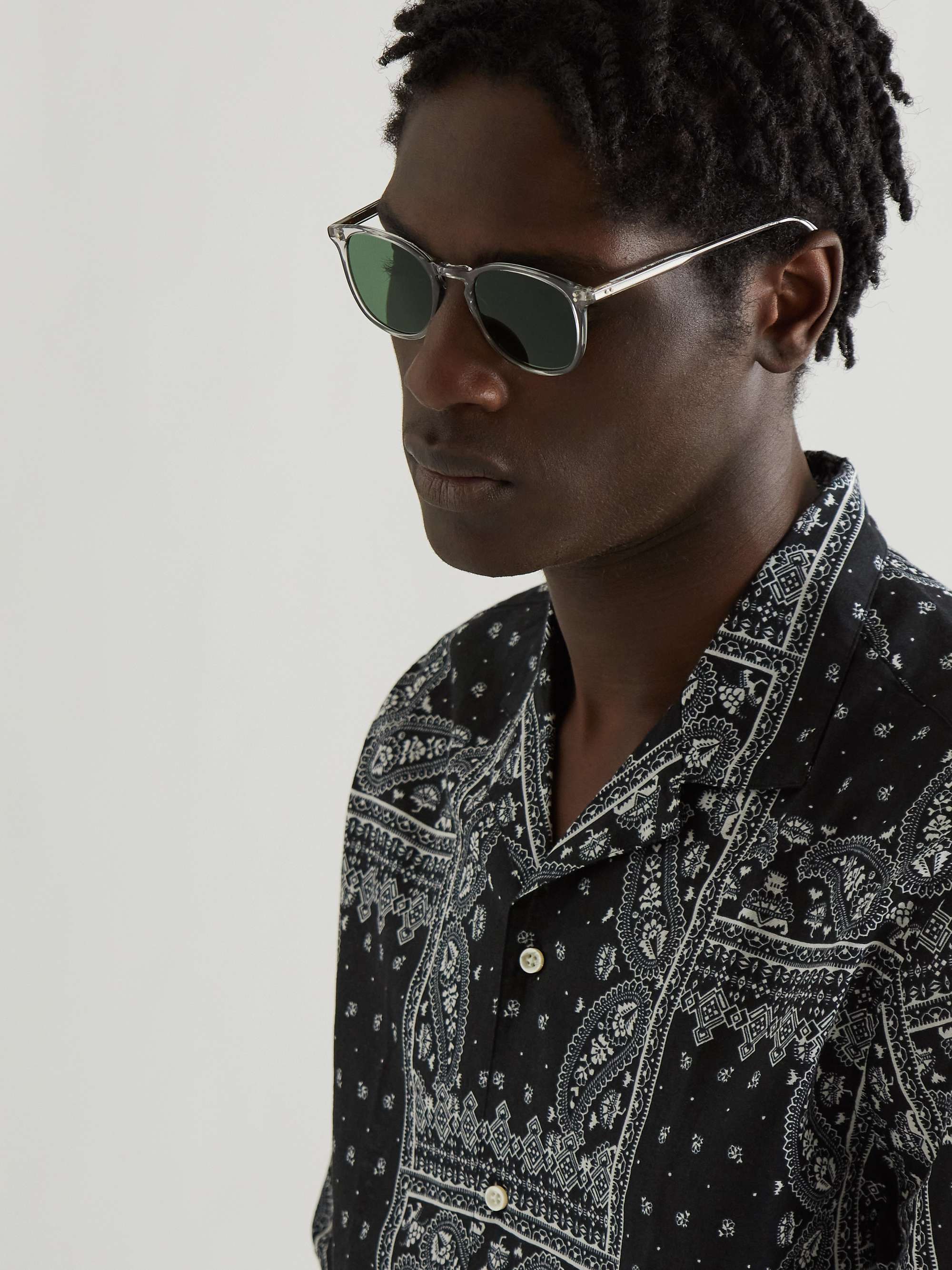 GARRETT LEIGHT CALIFORNIA OPTICAL Kinney D-Frame Acetate Sunglasses