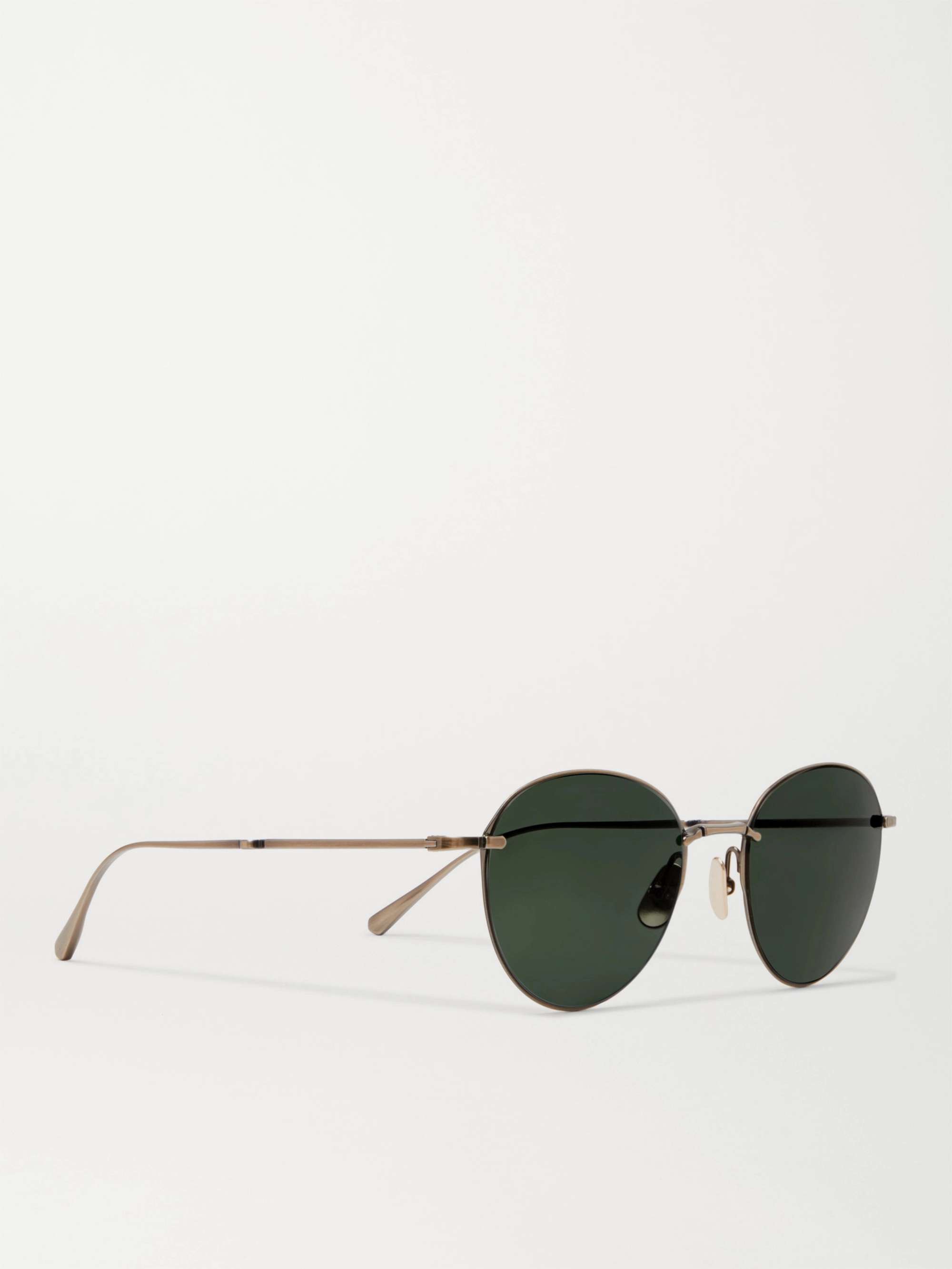 MR LEIGHT Mulholland S Round-Frame Gold-Tone Sunglasses