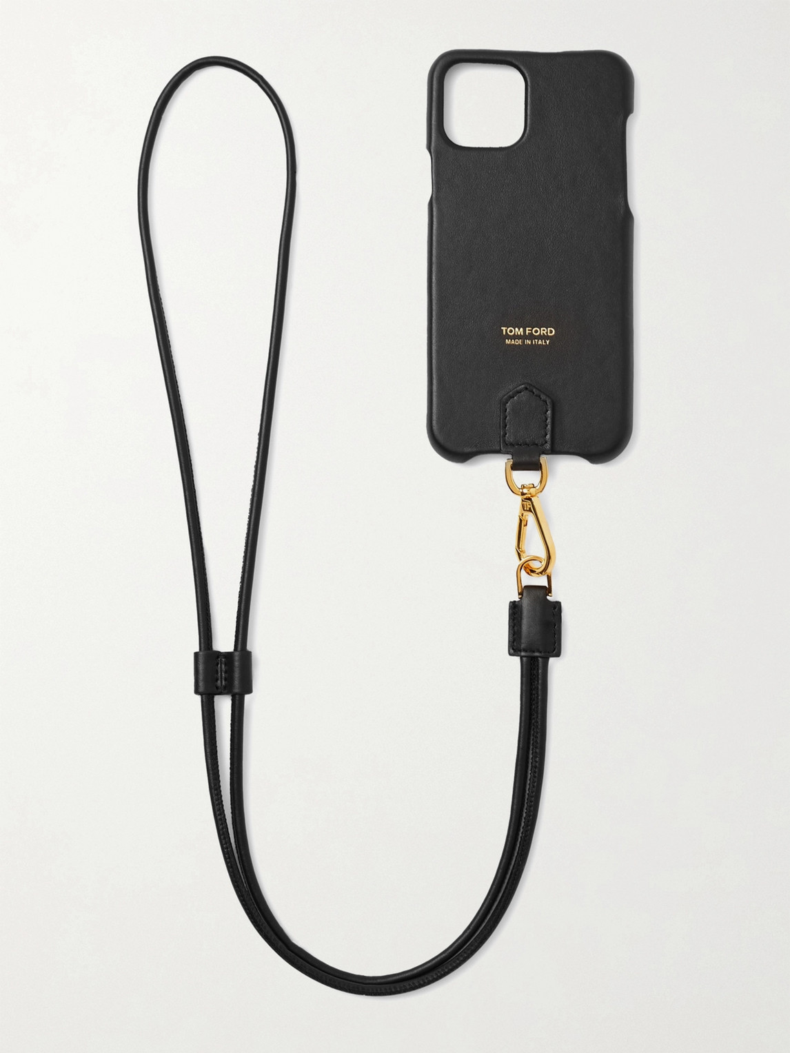 Logo-Print Leather iPhone 11 Pro Case with Lanyard