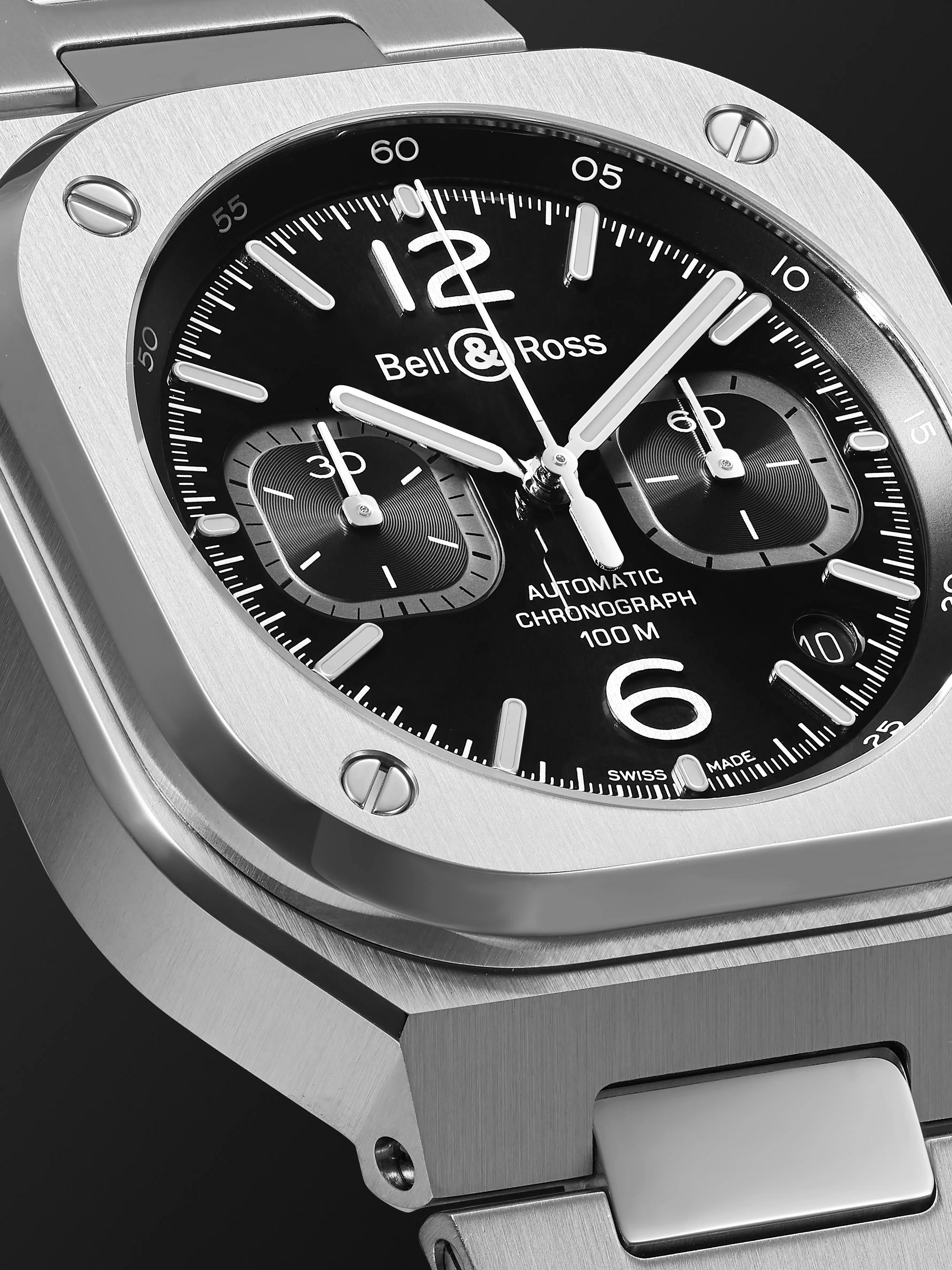 BELL & ROSS BR 05 Automatic Chronograph 42mm Stainless Steel Watch, Ref. No. BR05C-BL-ST/SST