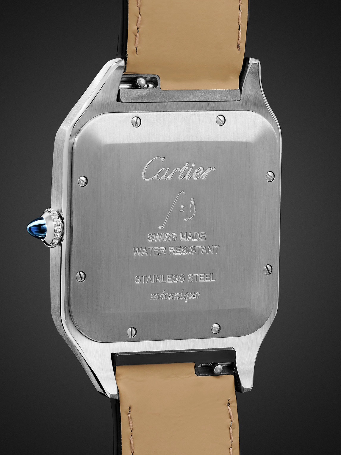  Cartier - Santos-dumont Hand-wound 33.9mm Extra Large 18-karat Rose Gold, Steel And Alligator Watch, Ref. No. W2sa0017 - Men - Silver 
