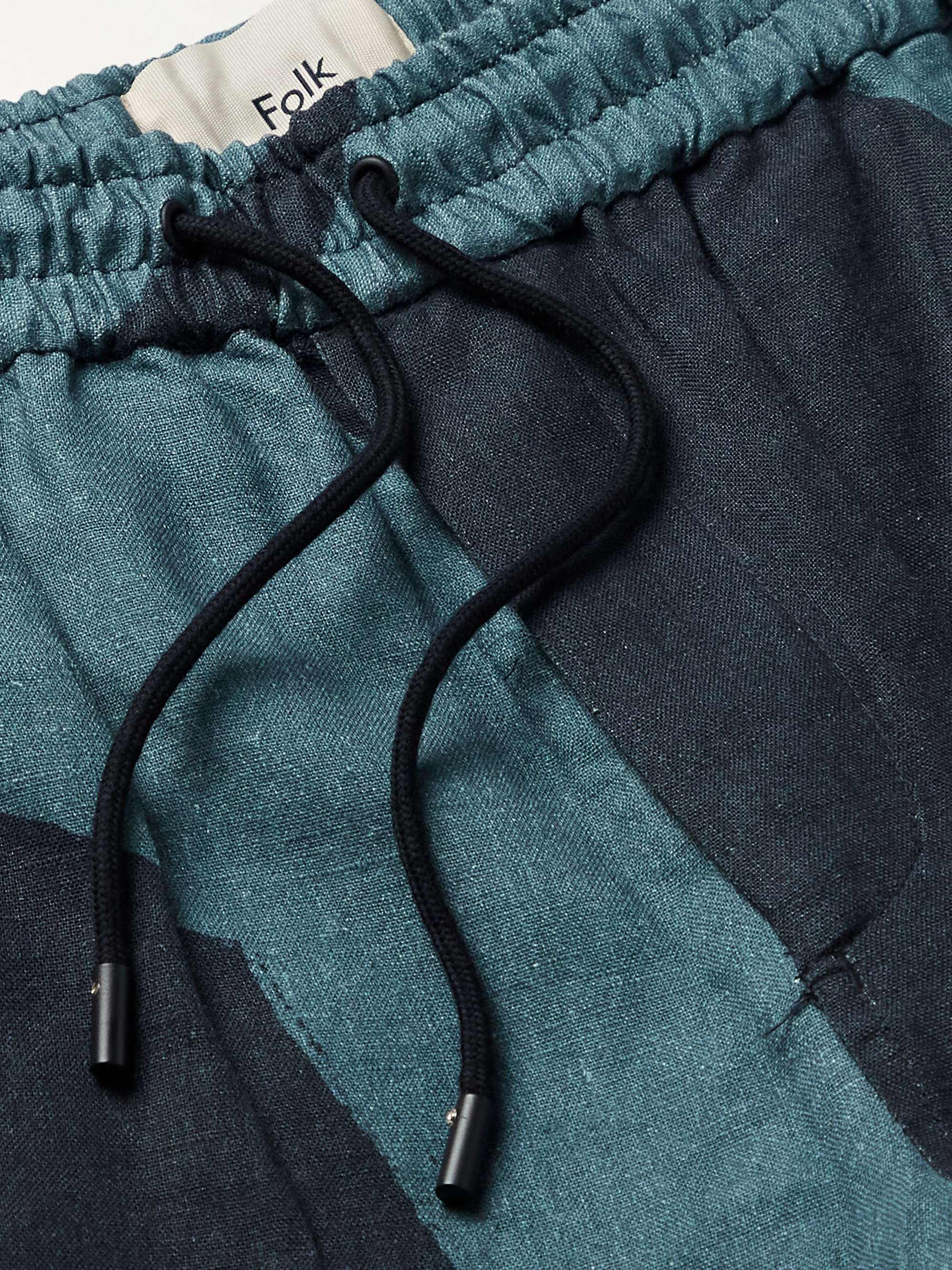 FOLK Assembly Printed Linen Drawstring Cargo Shorts