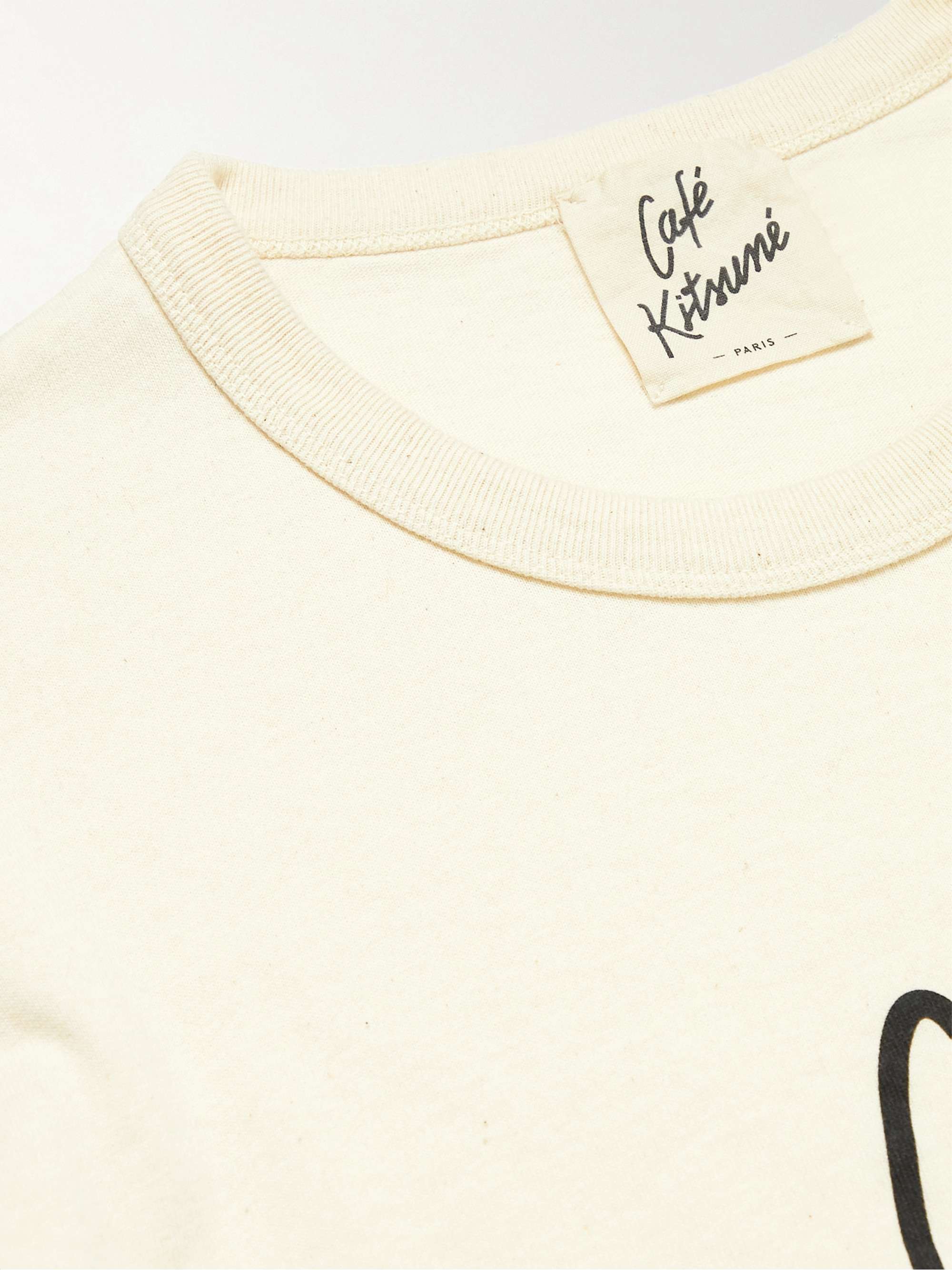 CAFÉ KITSUNÉ Logo-Print Cotton-Jersey T-Shirt
