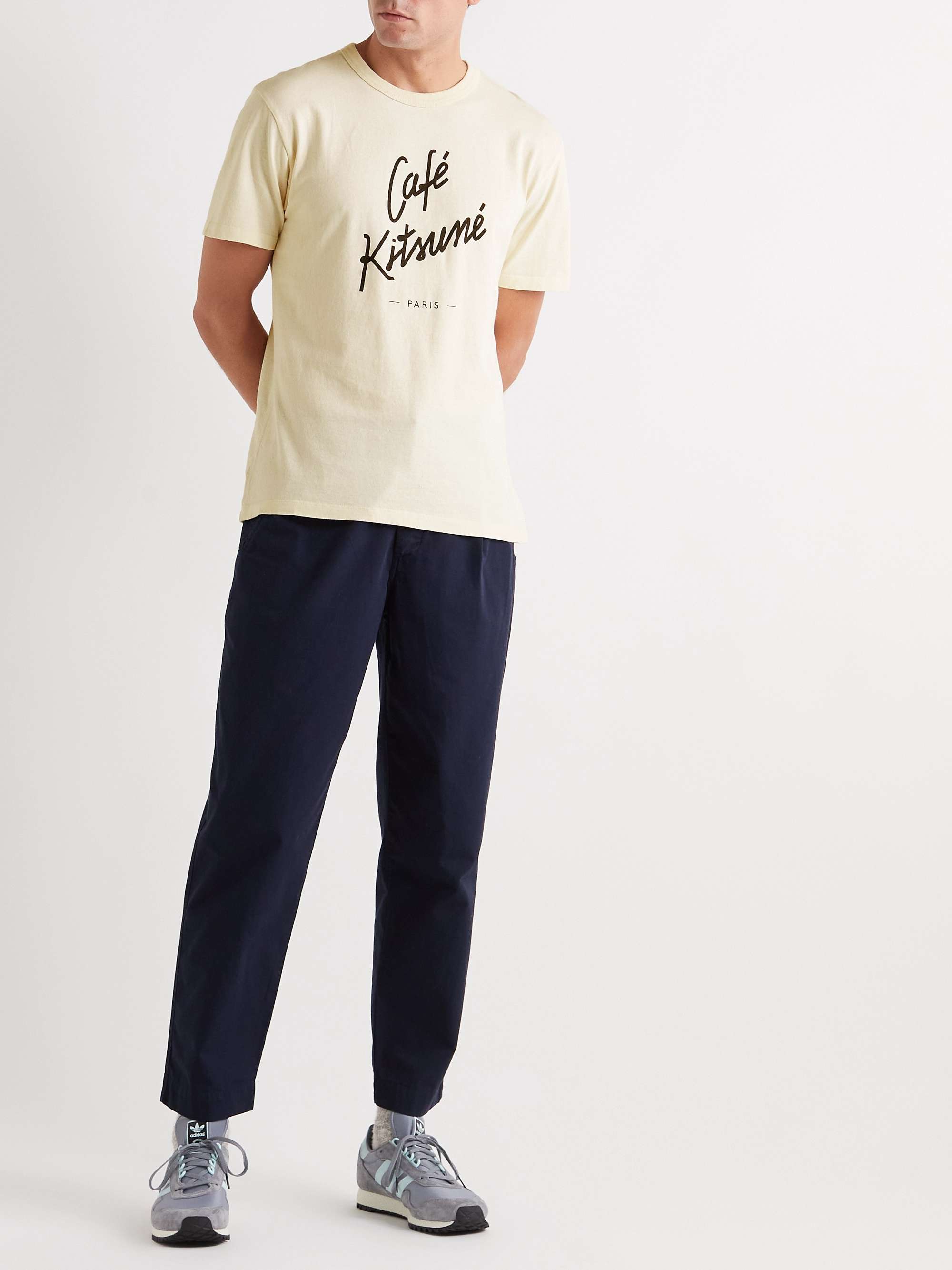 CAFÉ KITSUNÉ Logo-Print Cotton-Jersey T-Shirt