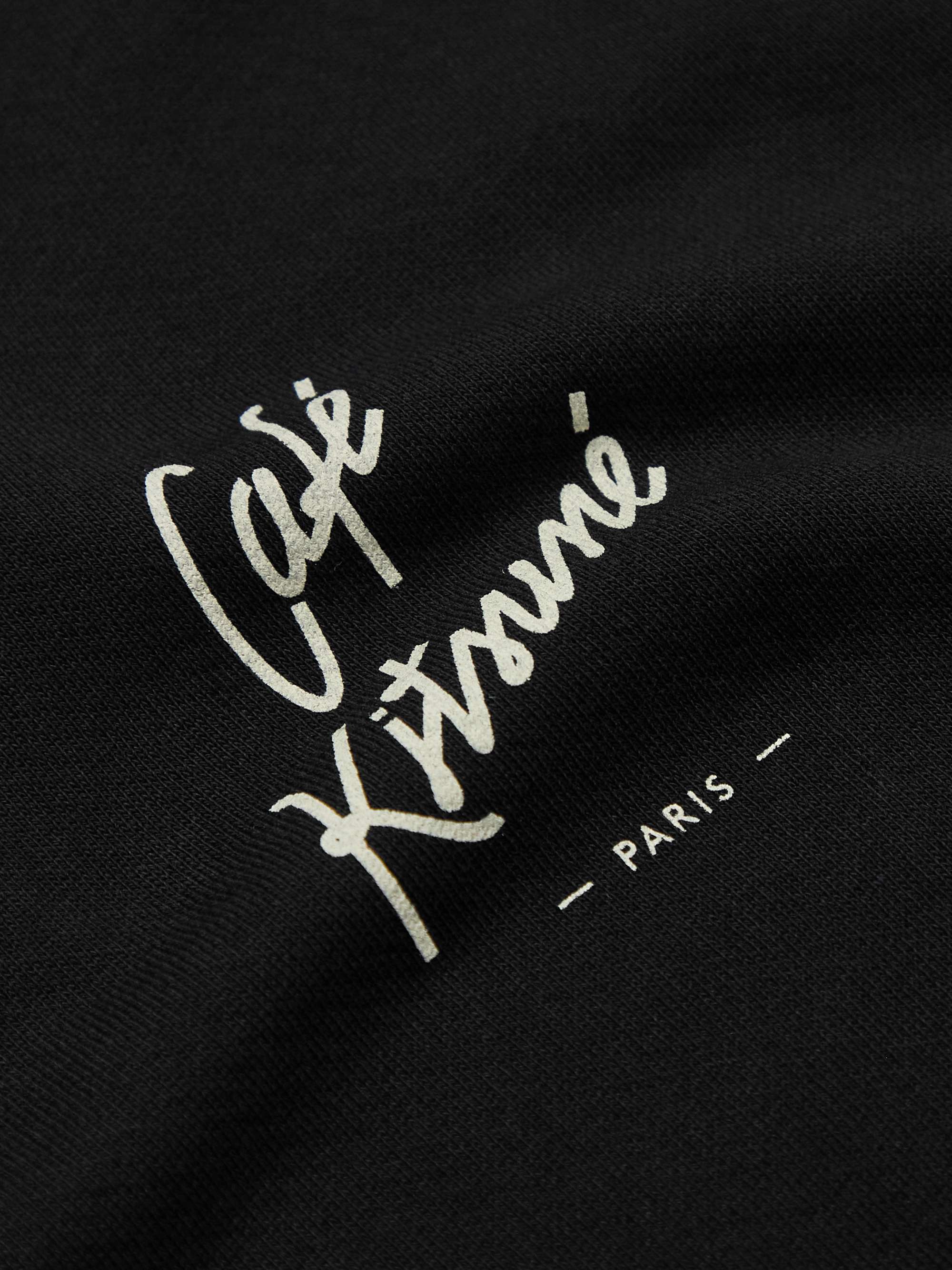 CAFÉ KITSUNÉ Logo-Print Cotton-Jersey Hoodie