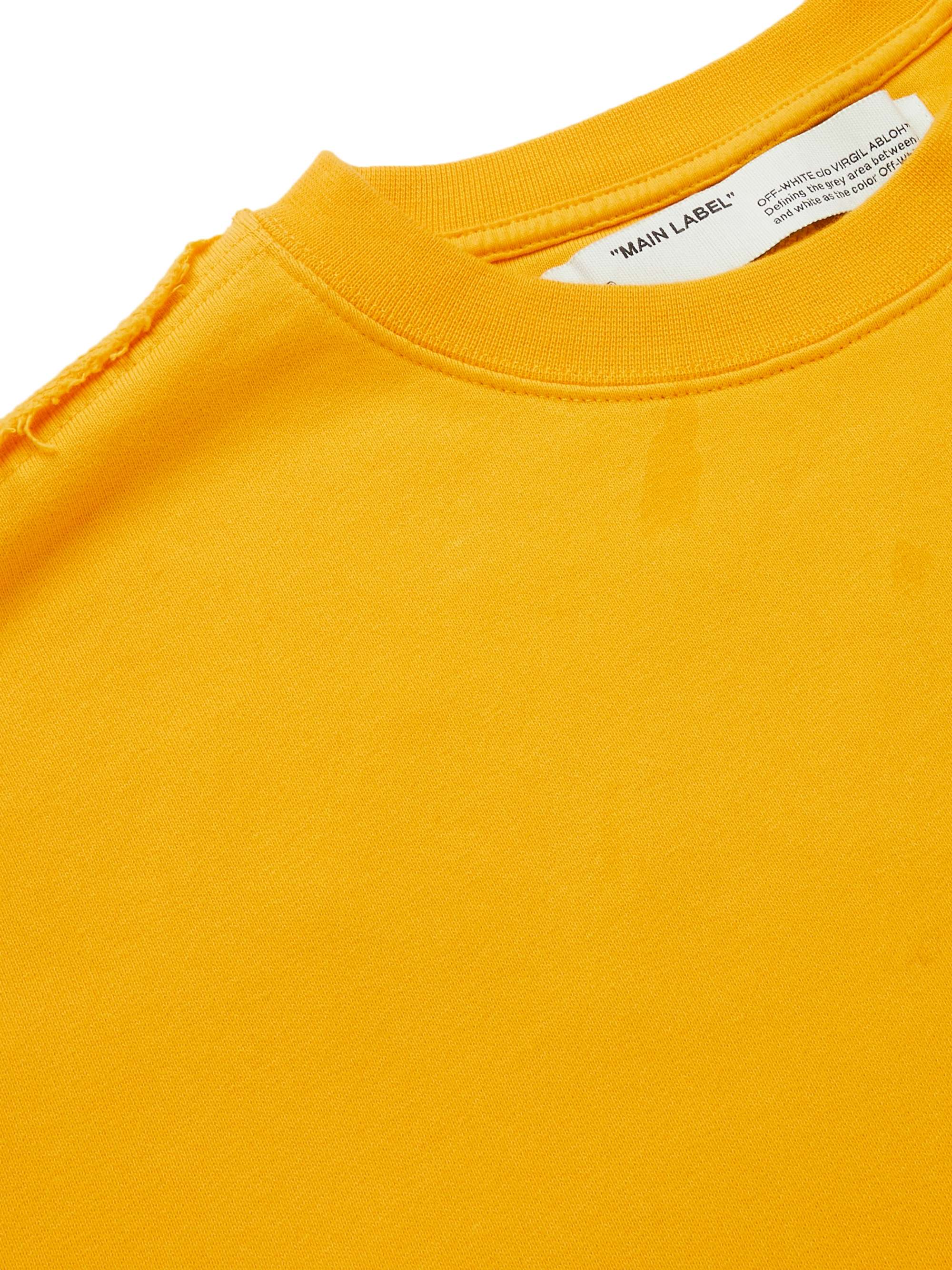 OFF-WHITE Distressed Embroidered Printed Cotton-Jersey and Terry Sweatshirt