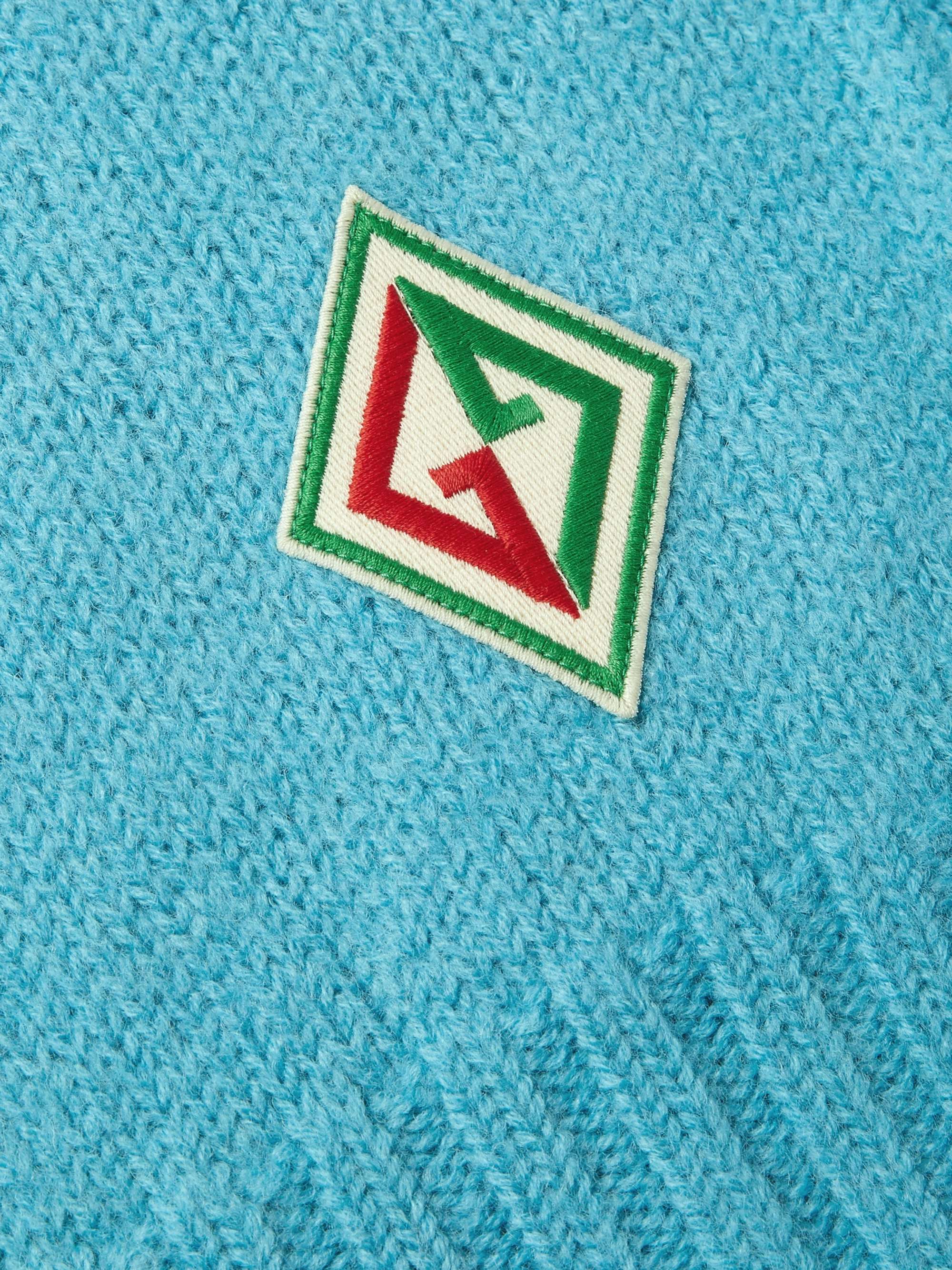 GUCCI Logo-Appliquéd Brushed-Wool Sweater