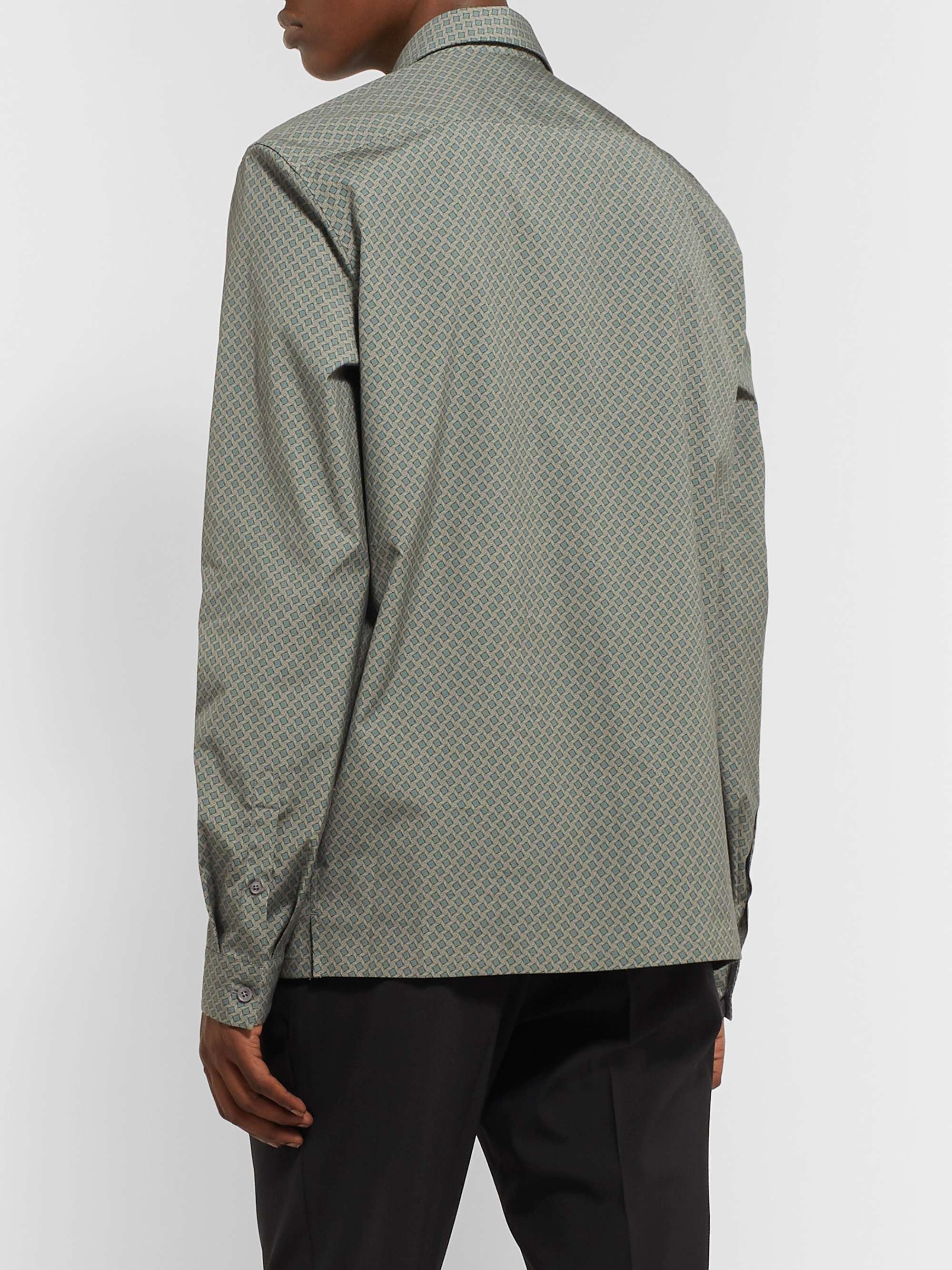 PRADA Printed Cotton-Blend Poplin Shirt