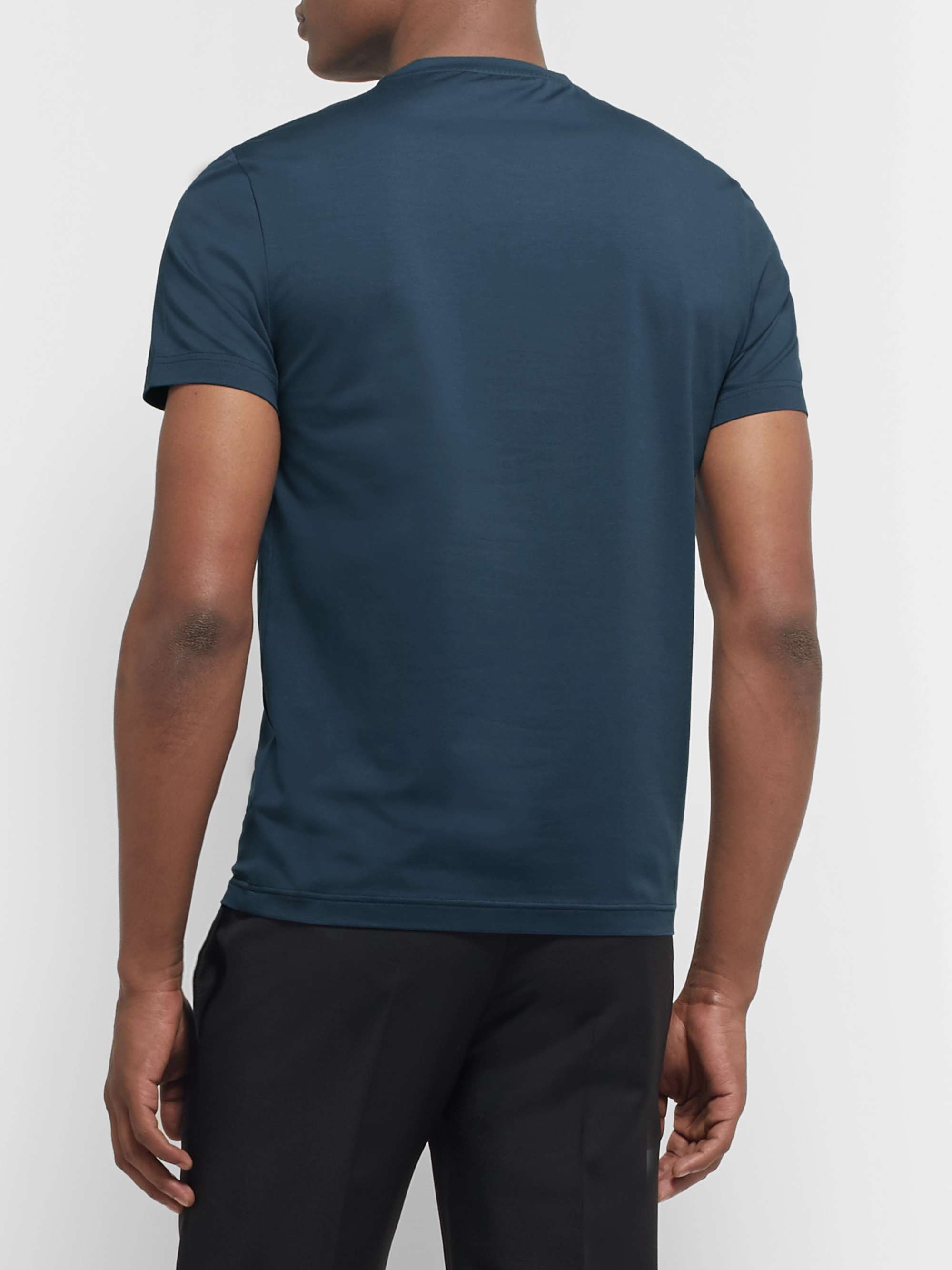 PRADA Slim-Fit Logo-Embroidered Stretch Cotton-Jersey T-Shirt