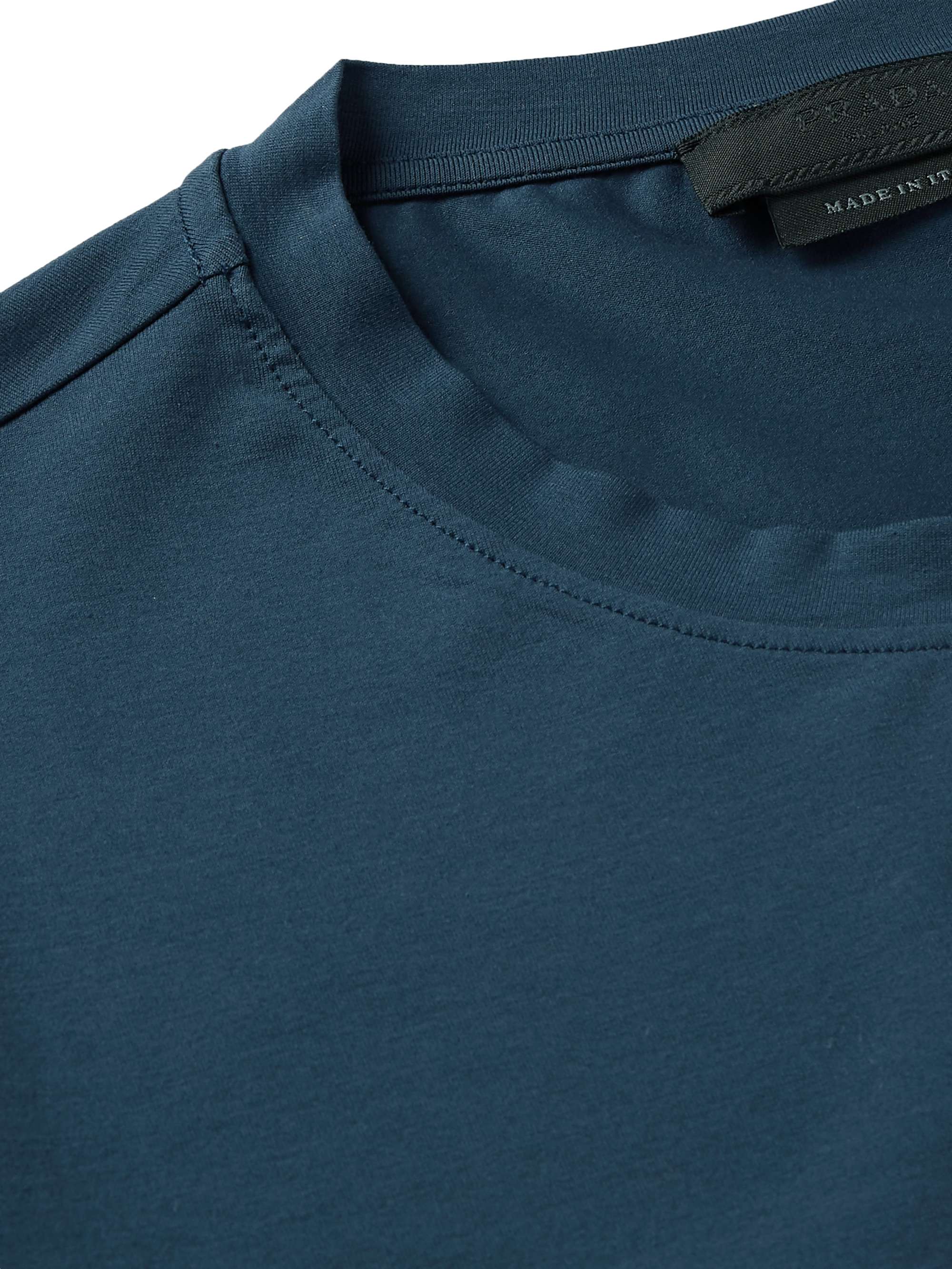 PRADA Slim-Fit Logo-Embroidered Stretch Cotton-Jersey T-Shirt