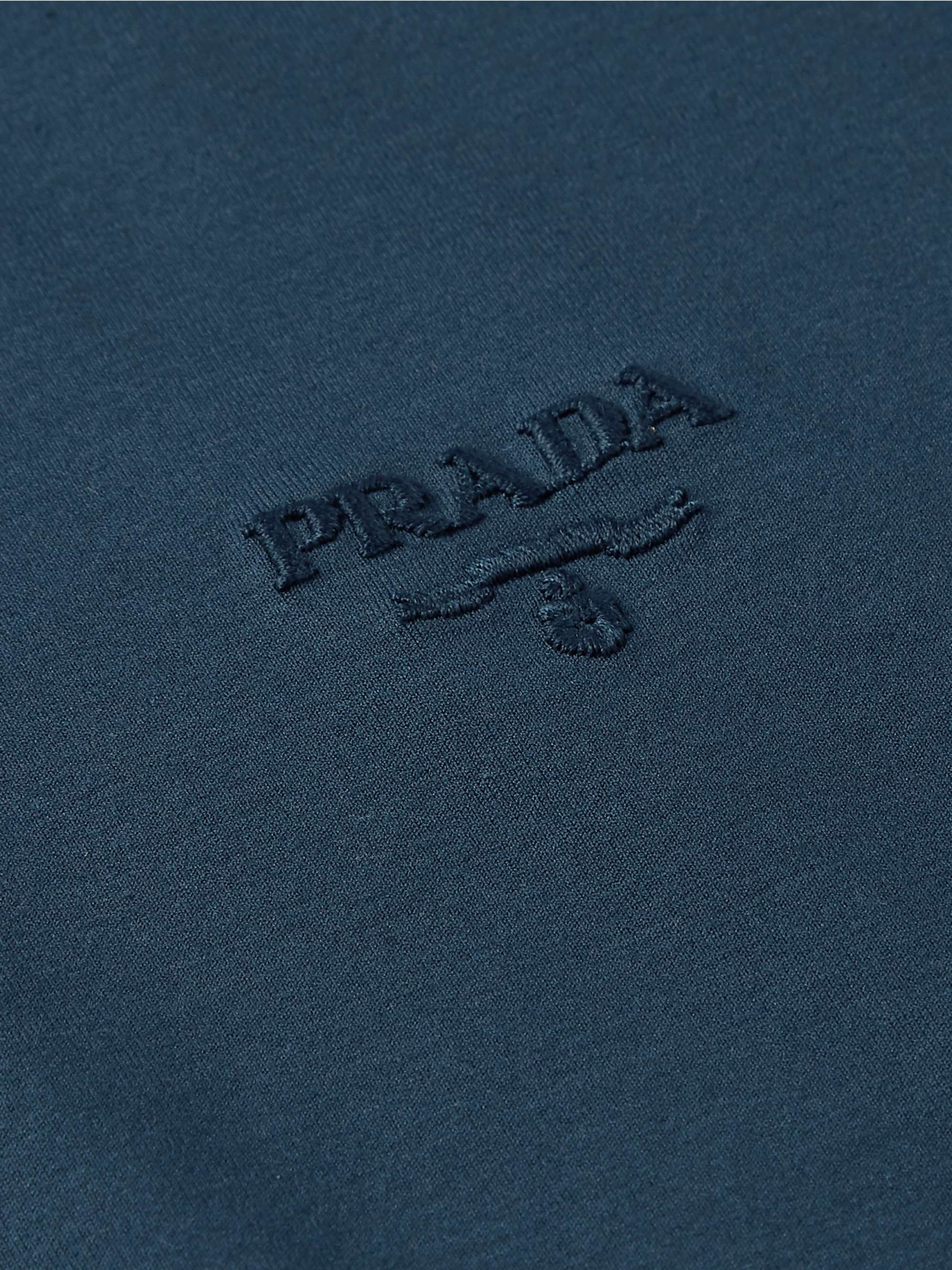 PRADA Slim-Fit Logo-Embroidered Stretch Cotton-Jersey T-Shirt