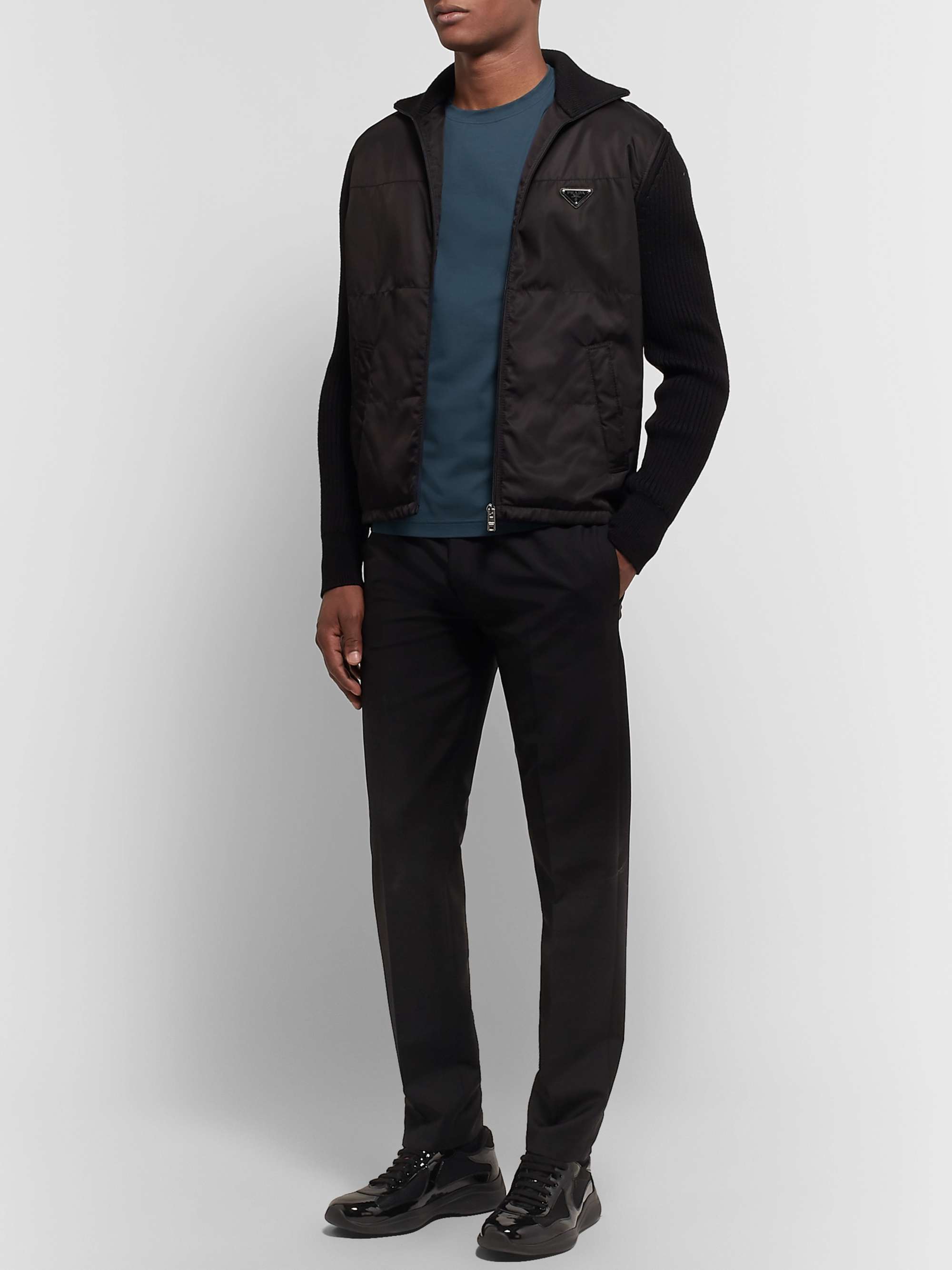 PRADA Slim-Fit Logo-Embroidered Stretch Cotton-Jersey T-Shirt