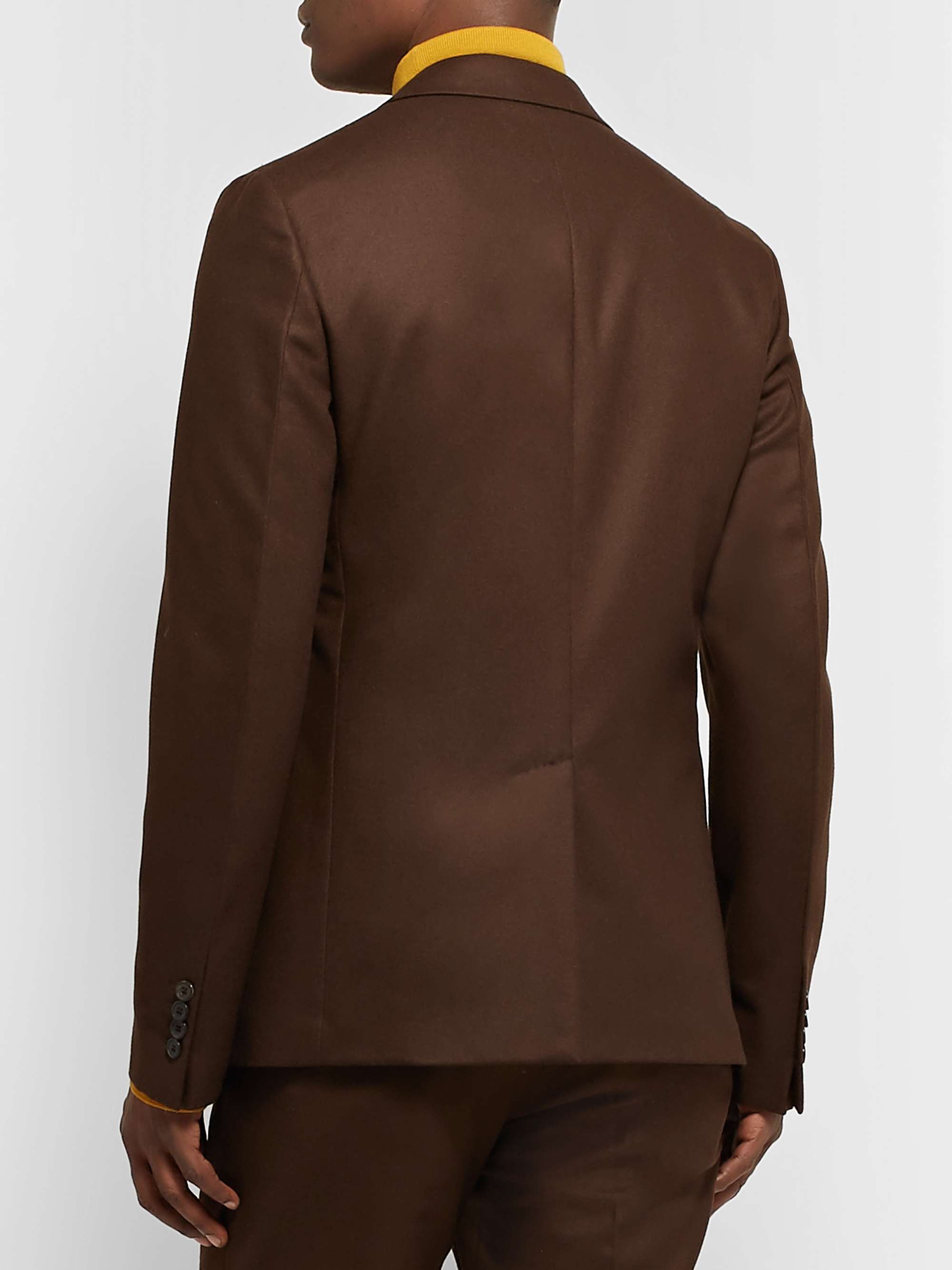PRADA Black Slim-Fit Unstructured Wool-Flannel Suit Jacket