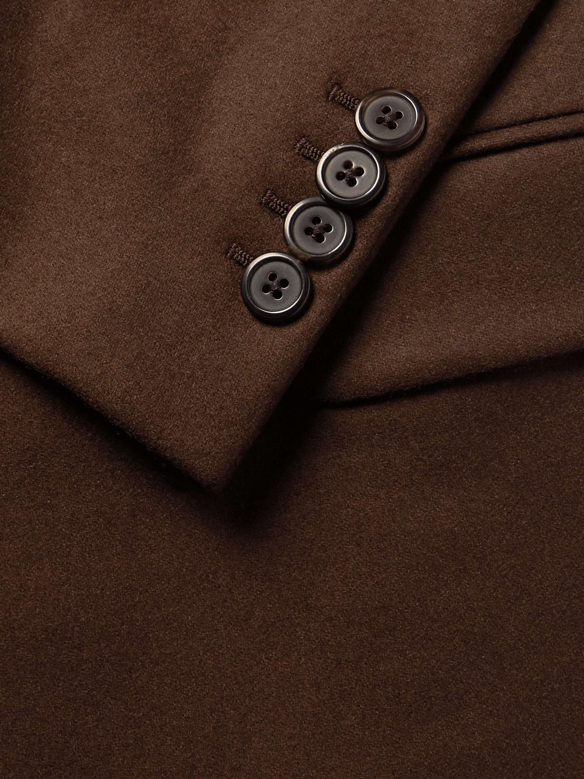 PRADA Black Slim-Fit Unstructured Wool-Flannel Suit Jacket