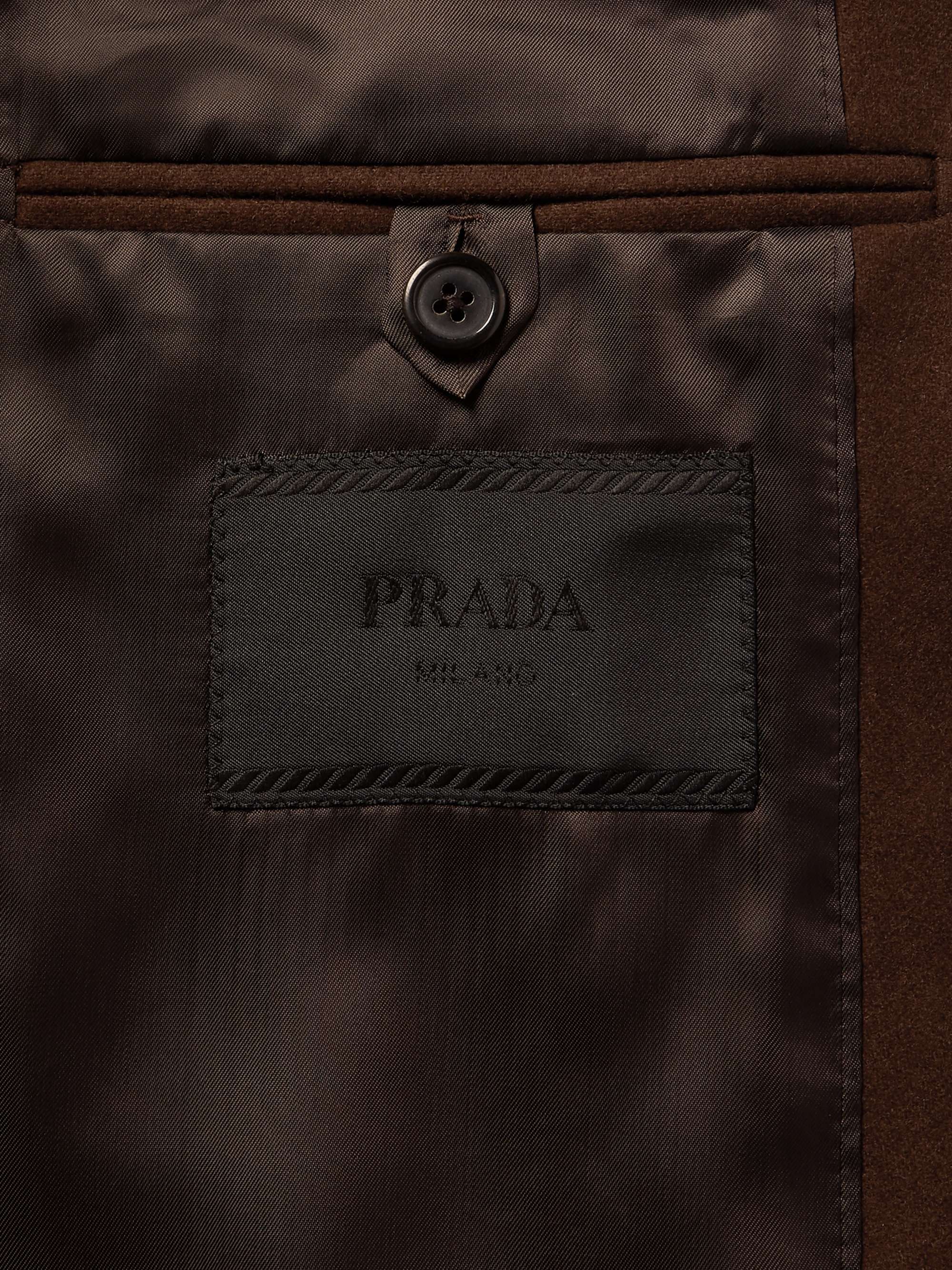 PRADA Black Slim-Fit Unstructured Wool-Flannel Suit Jacket