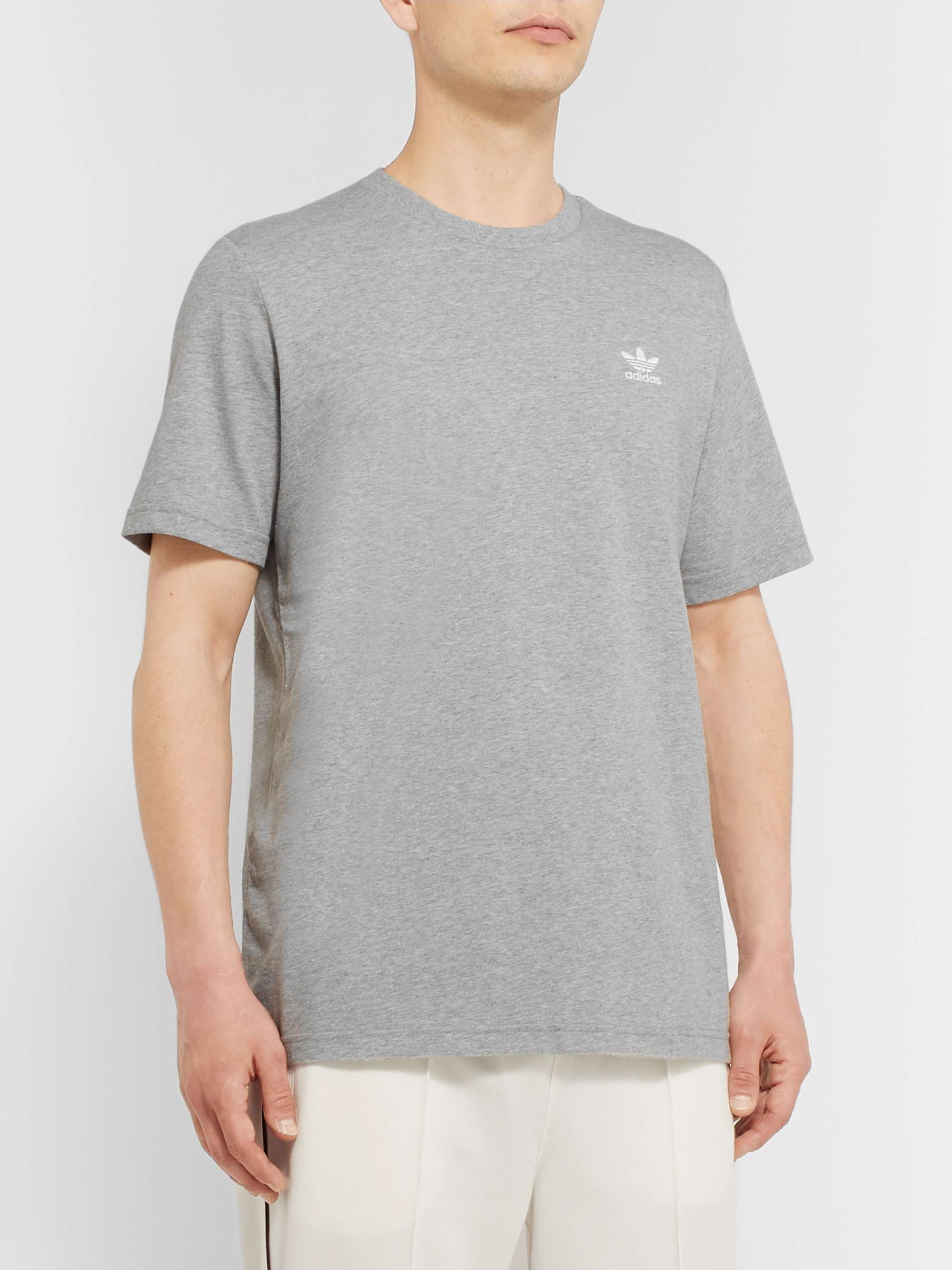 ADIDAS ORIGINALS Trefoil Essentials Mélange Cotton-Jersey T-Shirt