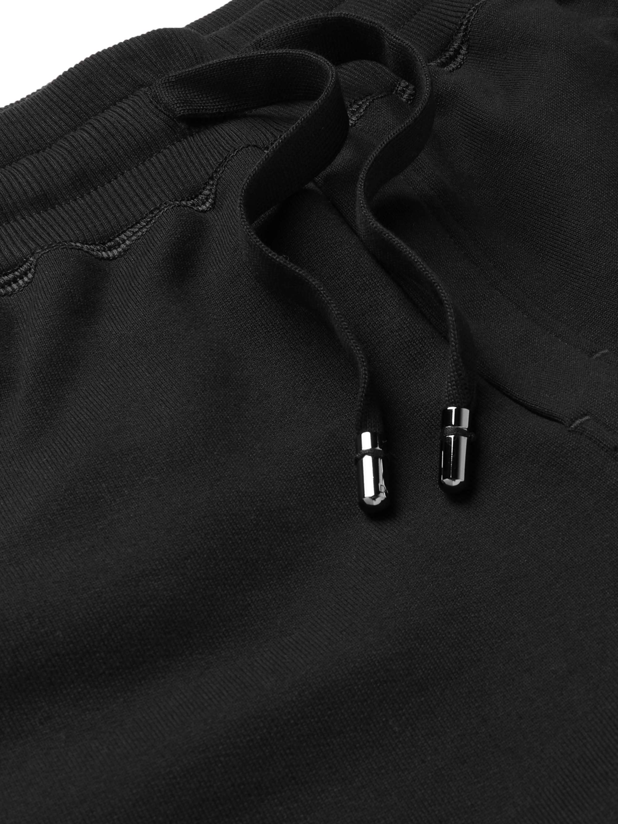 DOLCE&GABBANA Slim-Fit Tapered Logo-Appliquéd Cotton-Jersey Sweatpants