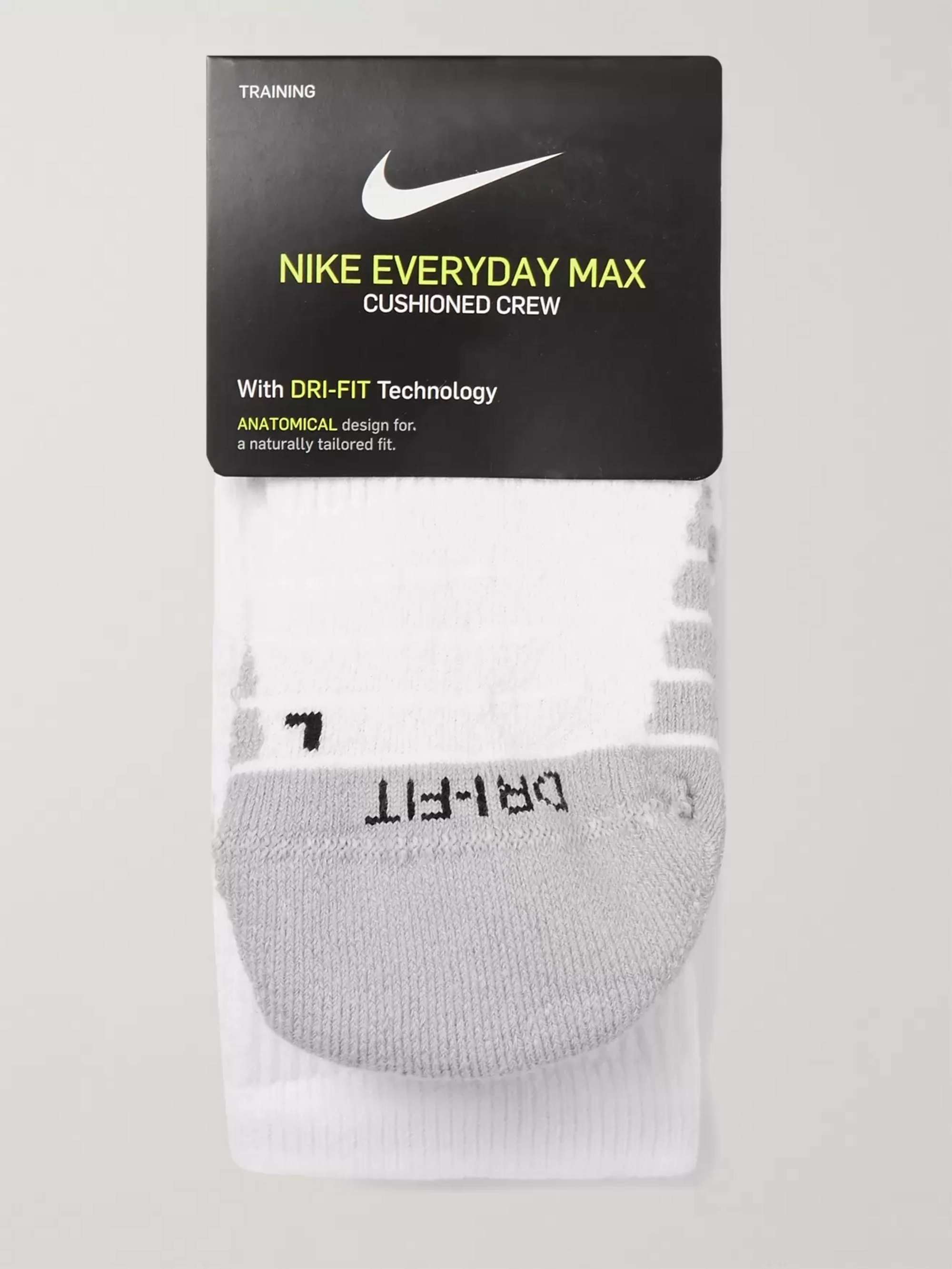 NIKE TRAINING Three-Pack Everyday Max Cushion Crew Dri-FIT Socks