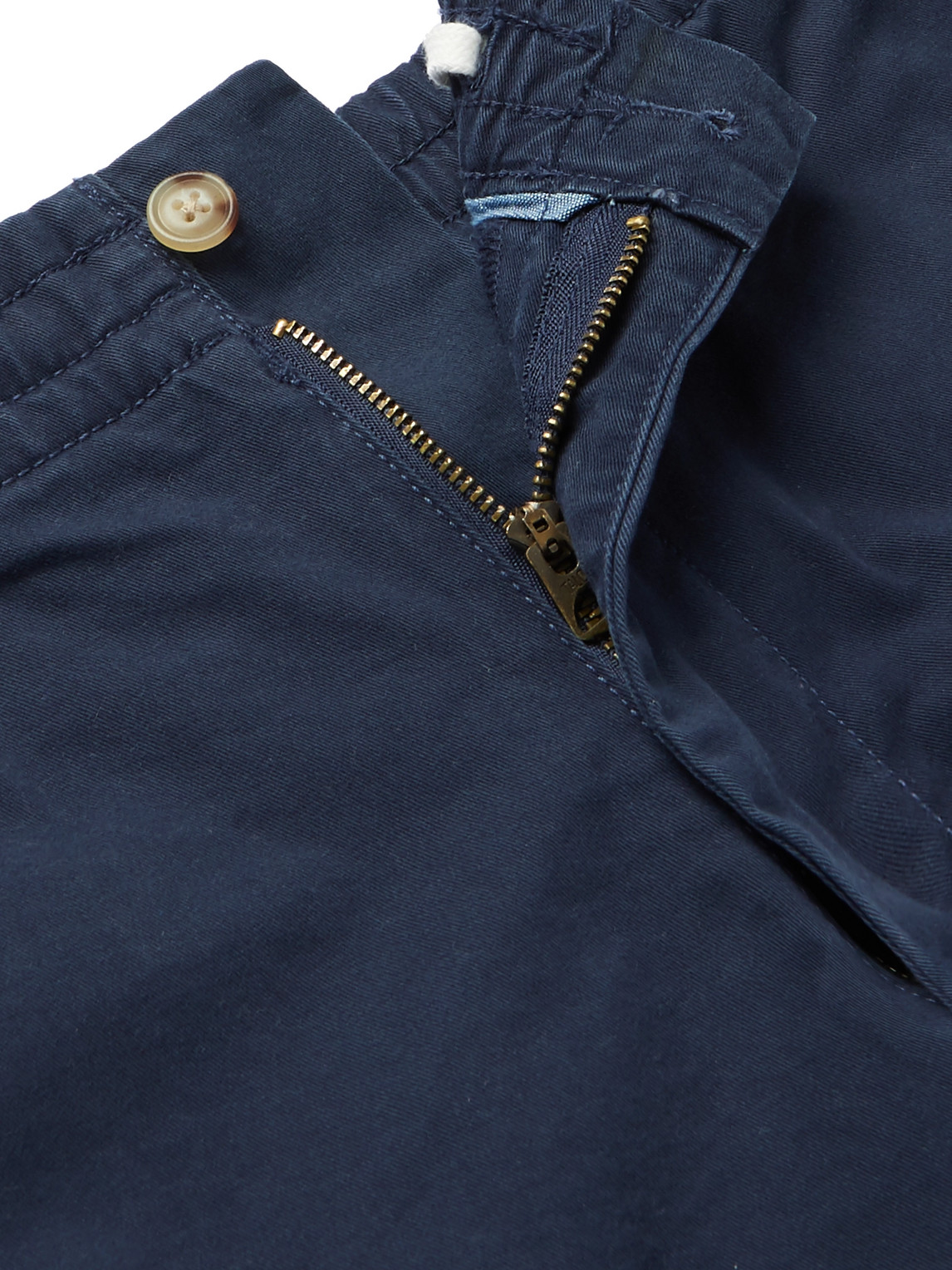 Polo Ralph Lauren Elastic Waistband Swim Shorts With Flap Pocket In Blue