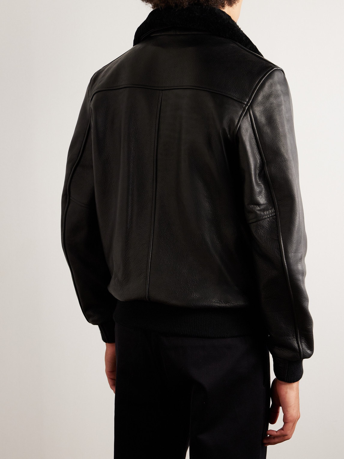 GOLDEN BEAR THE CARTER SHEARLING BOMBER JACKET