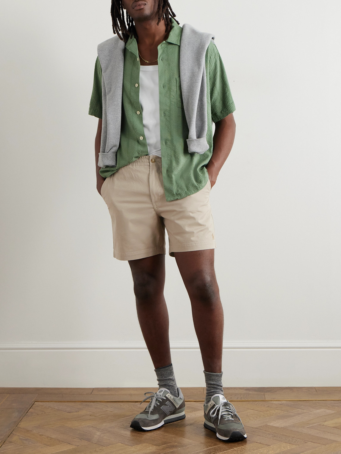 Polo Ralph Lauren Stretch Cotton-twill Shorts In Neutrals