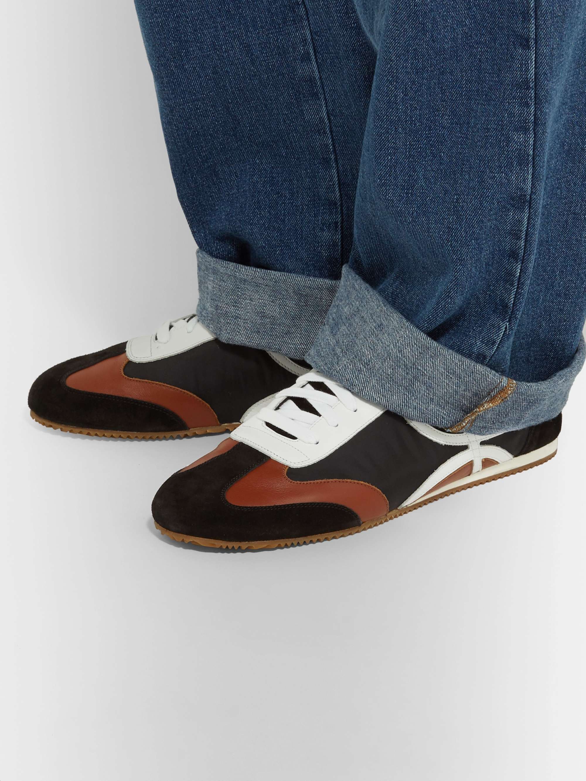 LOEWE Leather and Suede-Trimmed Nylon Sneakers