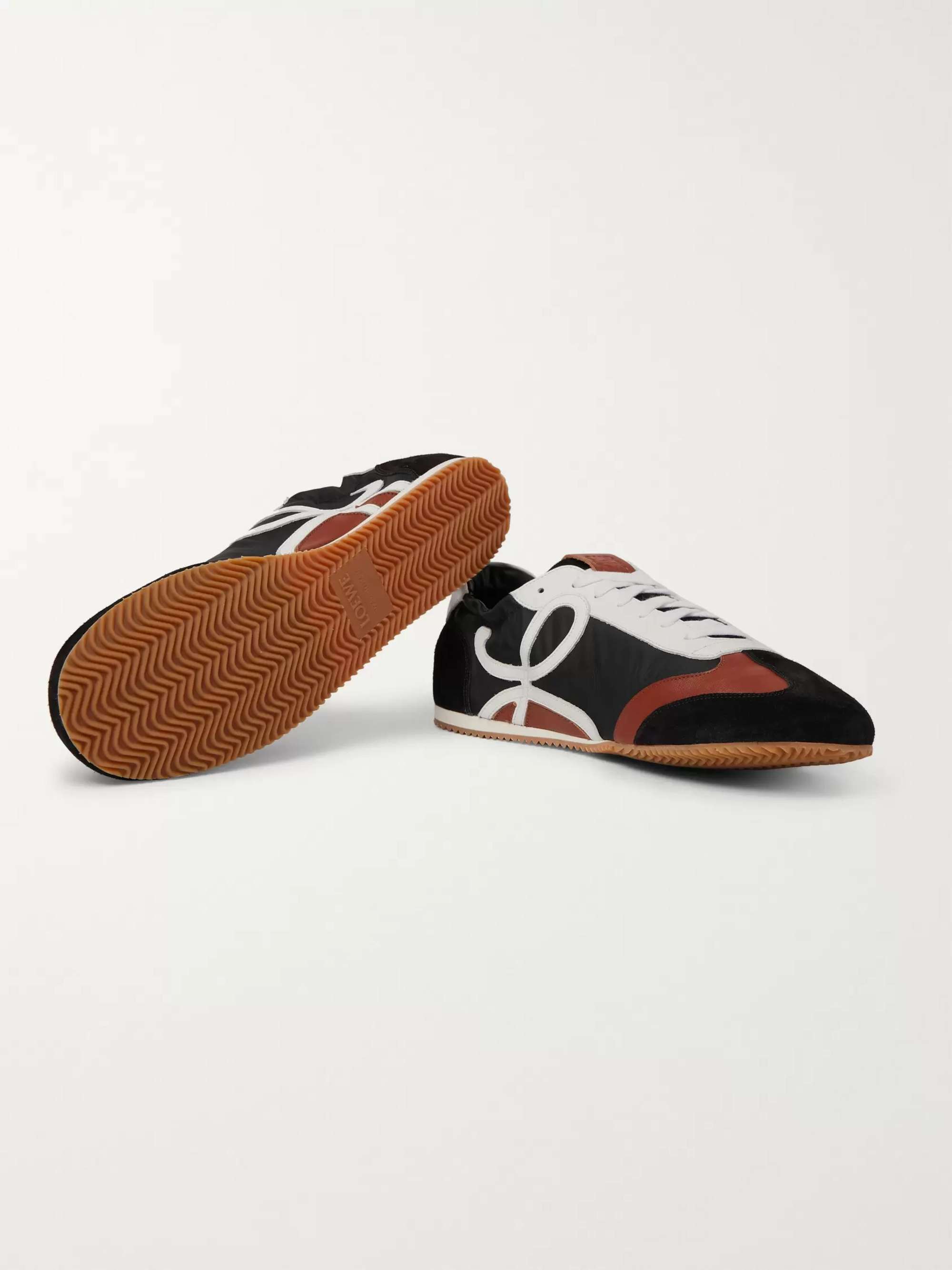 LOEWE Leather and Suede-Trimmed Nylon Sneakers