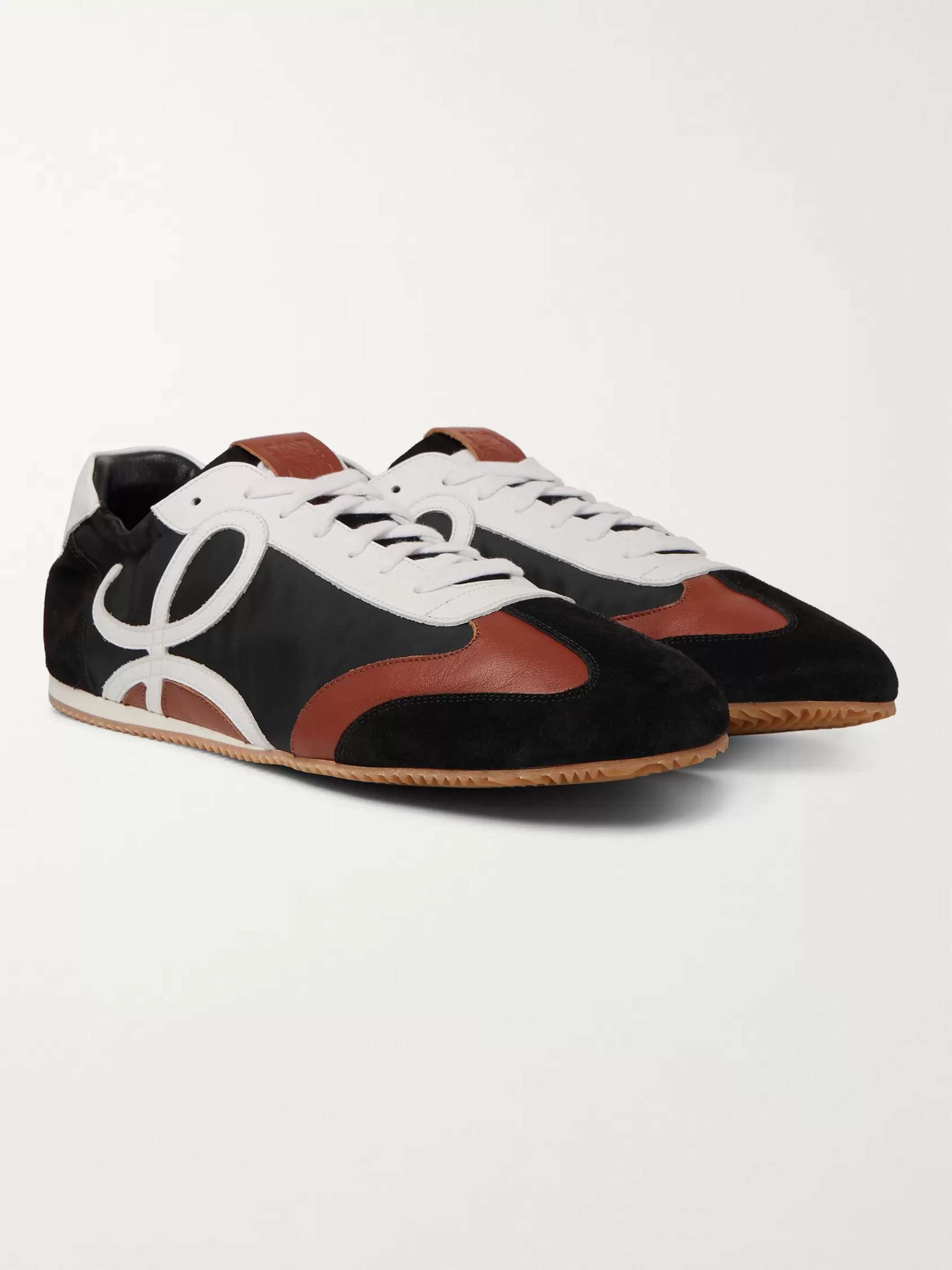 LOEWE Leather and Suede-Trimmed Nylon Sneakers