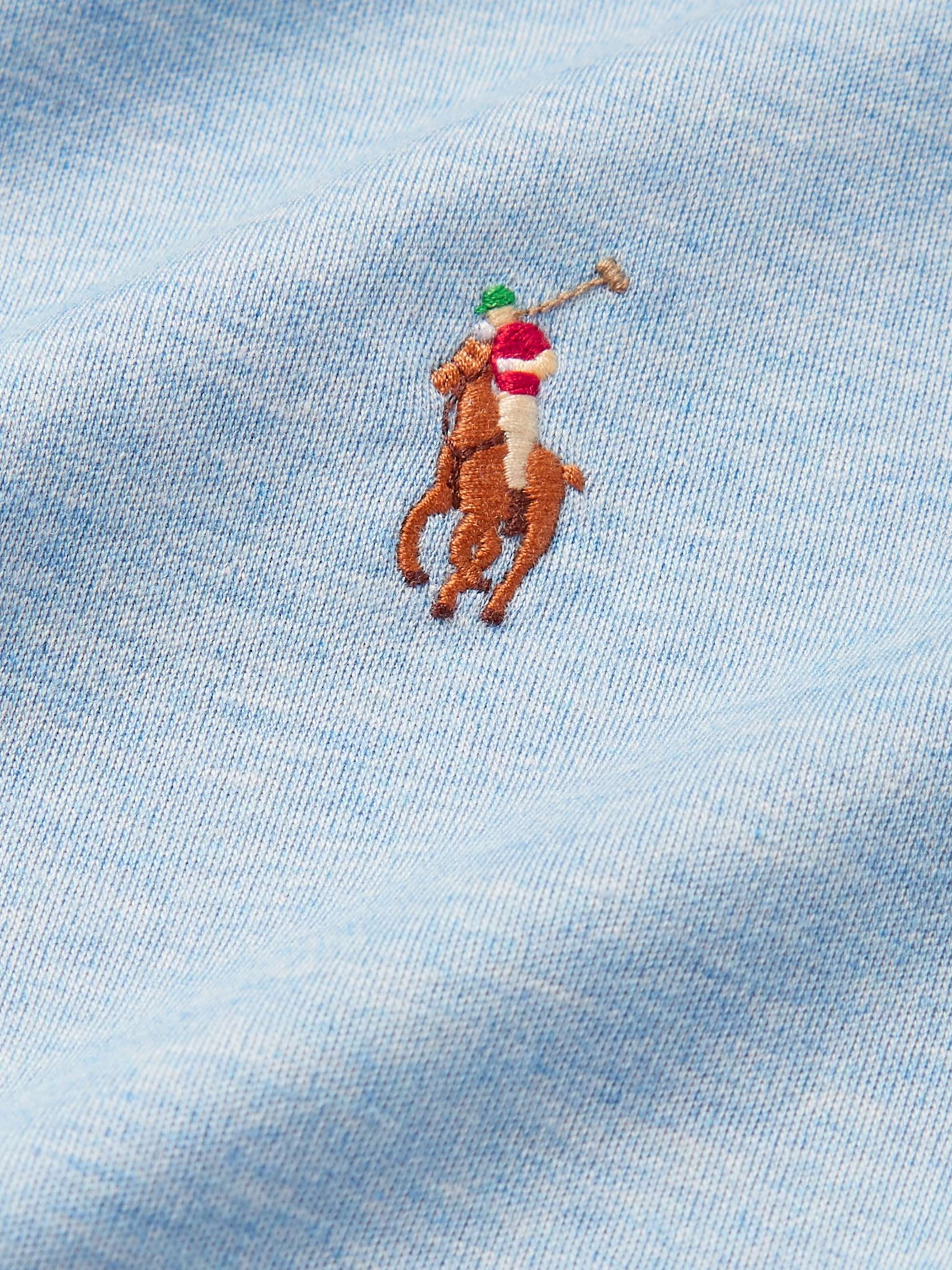 POLO RALPH LAUREN Slim-Fit Logo-Embroidered Mélange Pima Cotton-Jersey T-Shirt