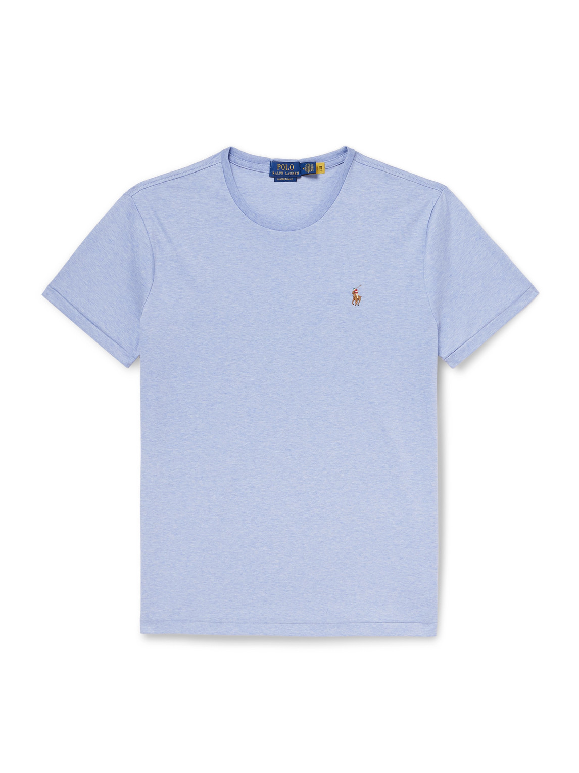 Polo Ralph Lauren - Slim-Fit Logo-Embroidered Mélange Pima Cotton-Jersey T-Shirt - Men - Blue - XXL