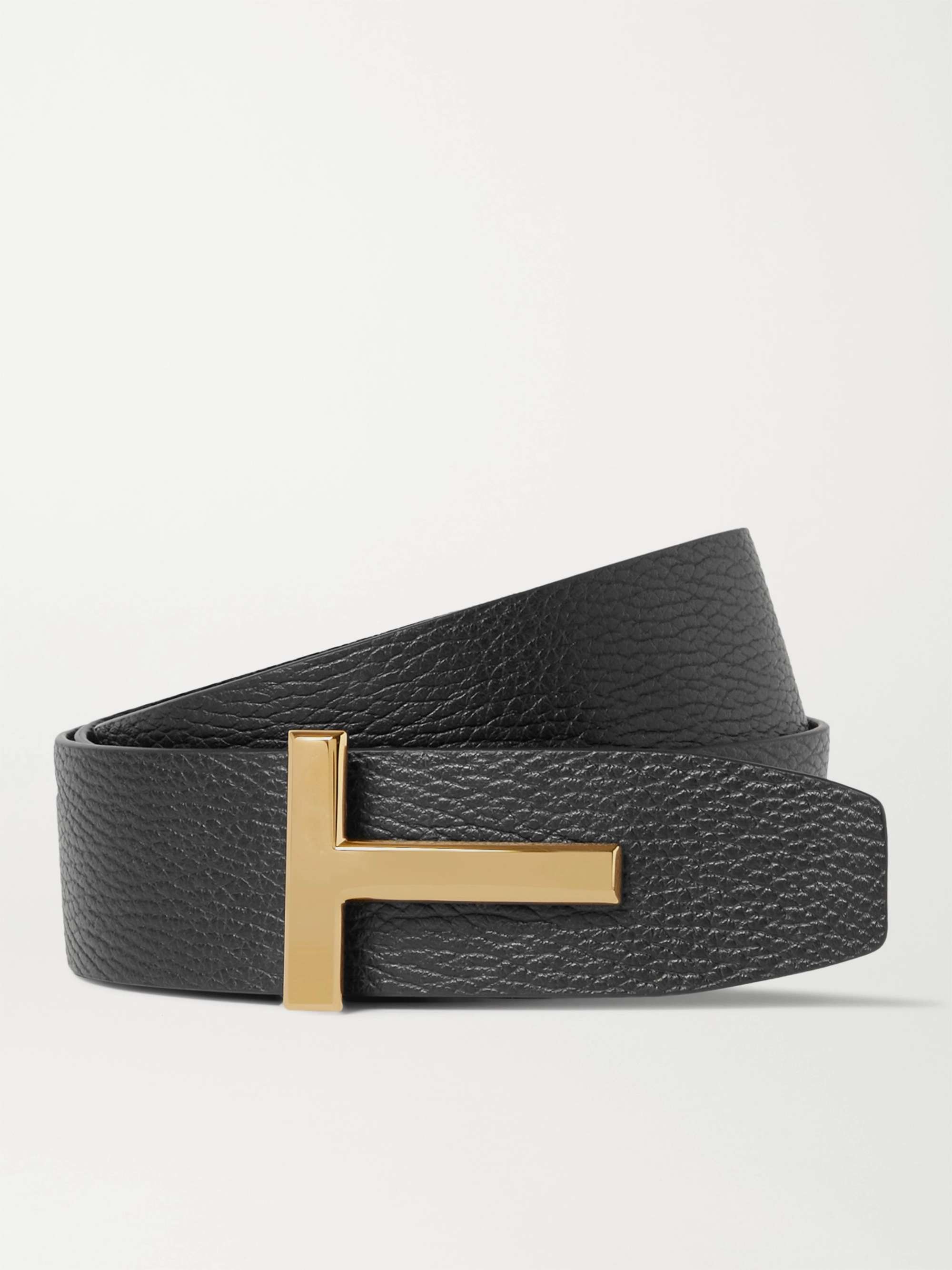 TOM FORD 4cm Black and Dark-Brown Reversible Full-Grain Leather Belt for  Men