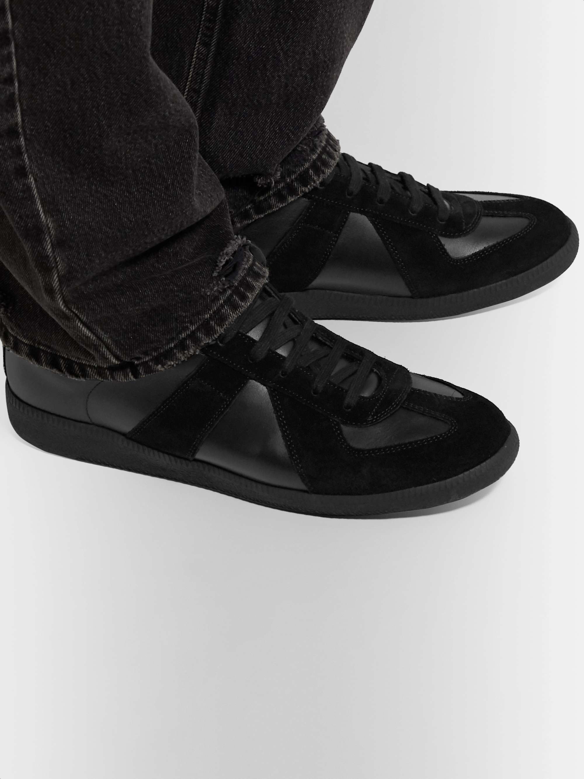 MAISON MARGIELA Replica Leather and Suede Sneakers