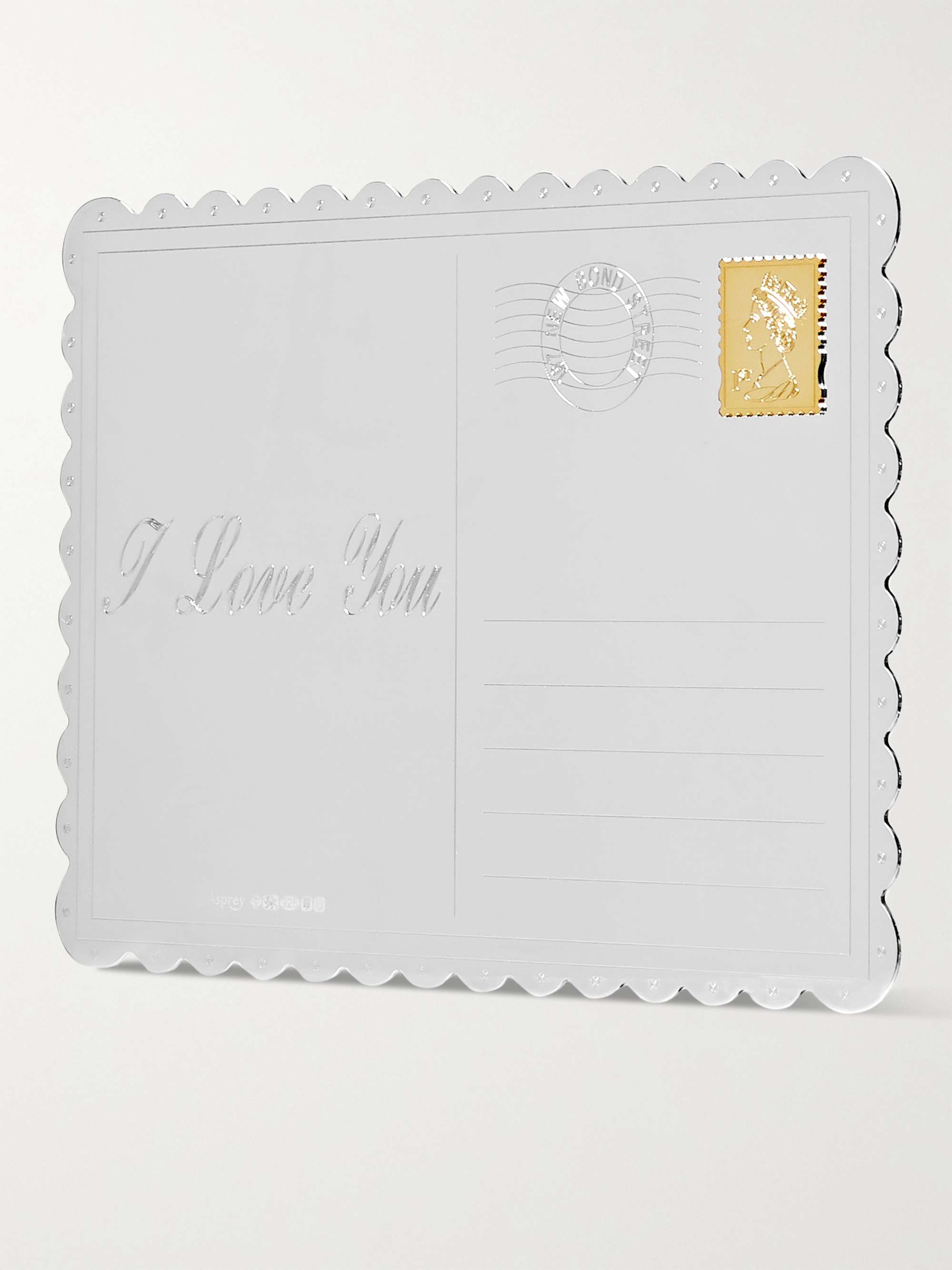 ASPREY Engraved Sterling Silver and Gold-Tone Postcard