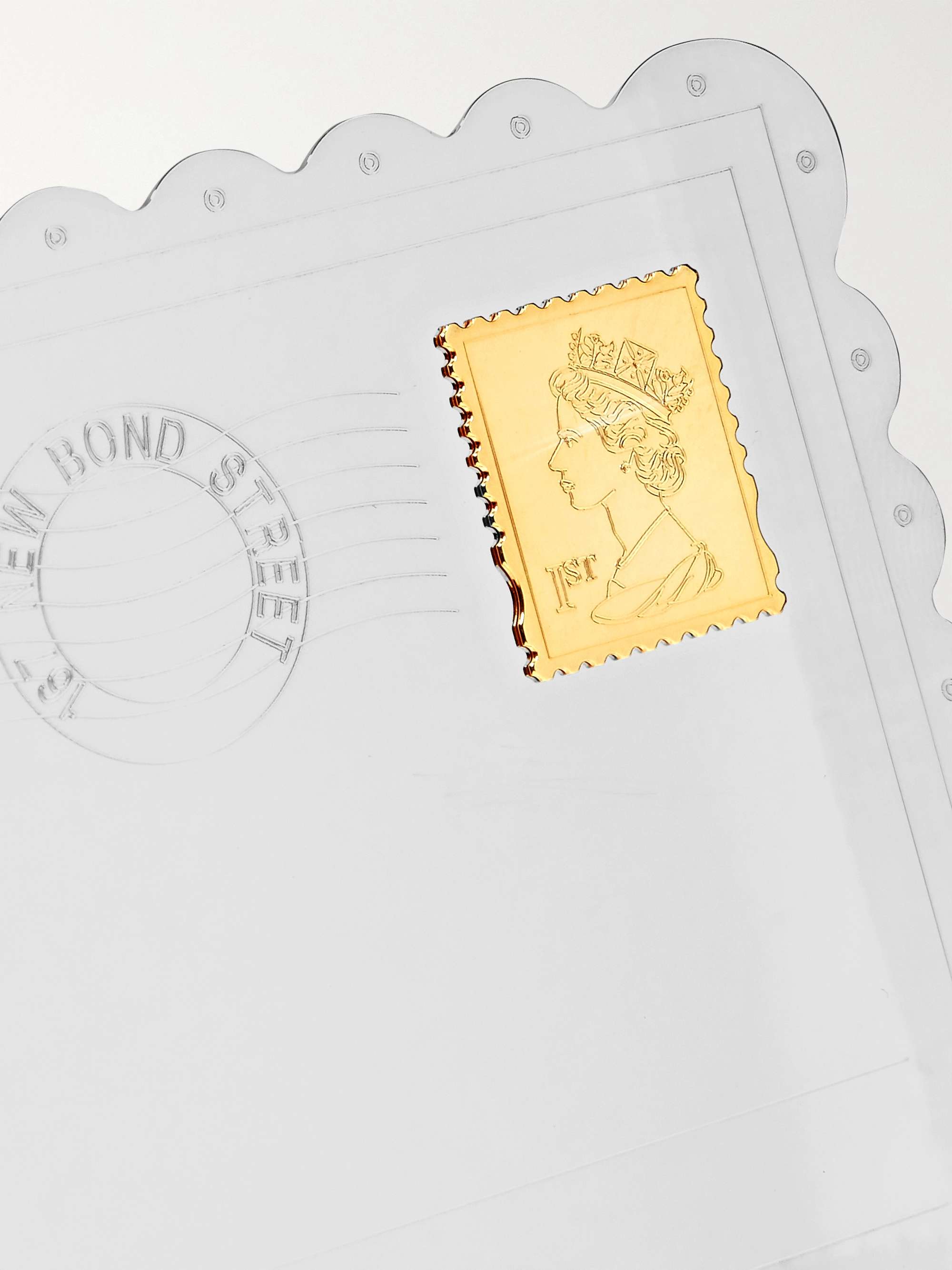 ASPREY Engraved Sterling Silver and Gold-Tone Postcard
