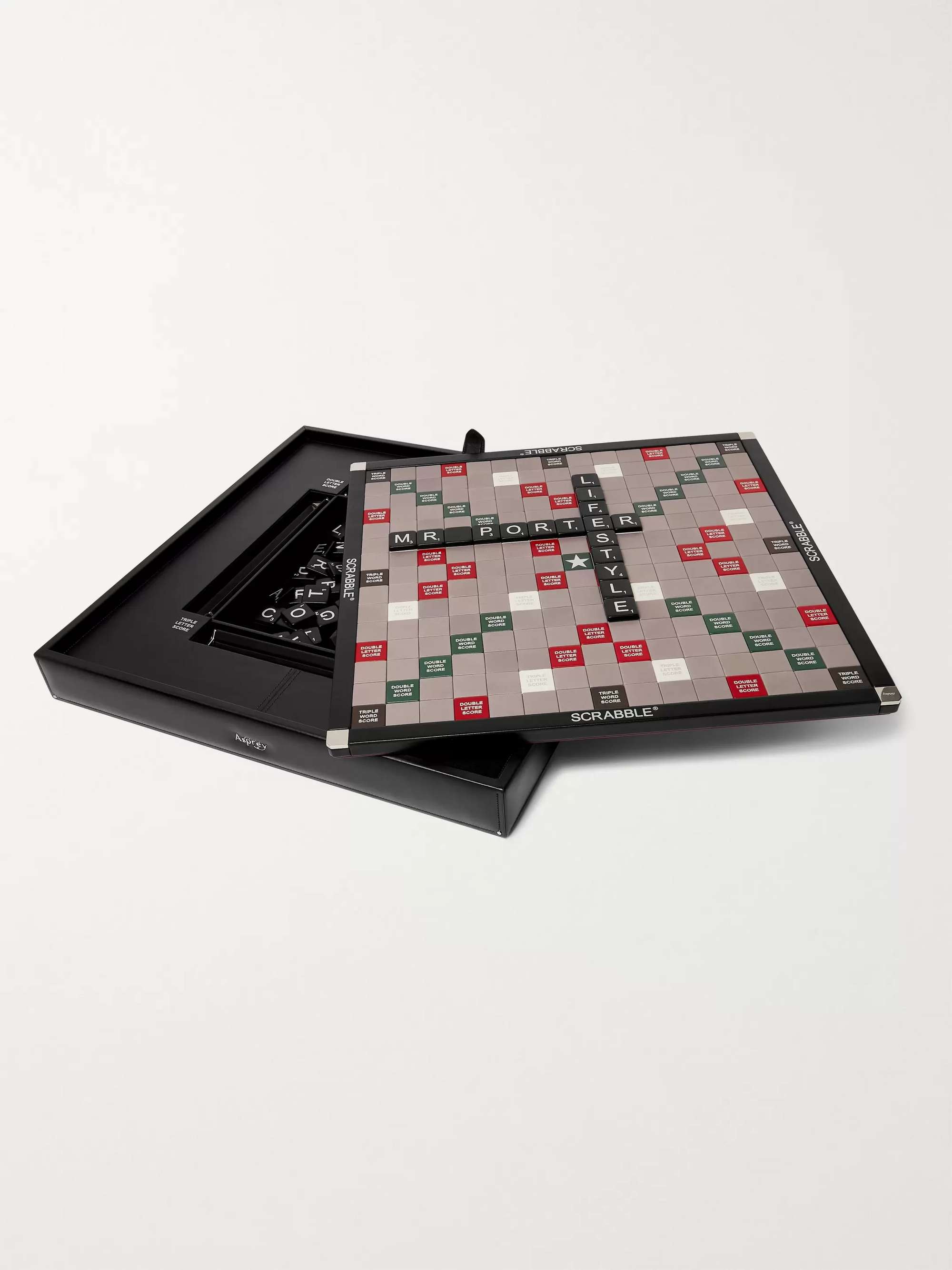 ASPREY Hanover Leather Scrabble Set