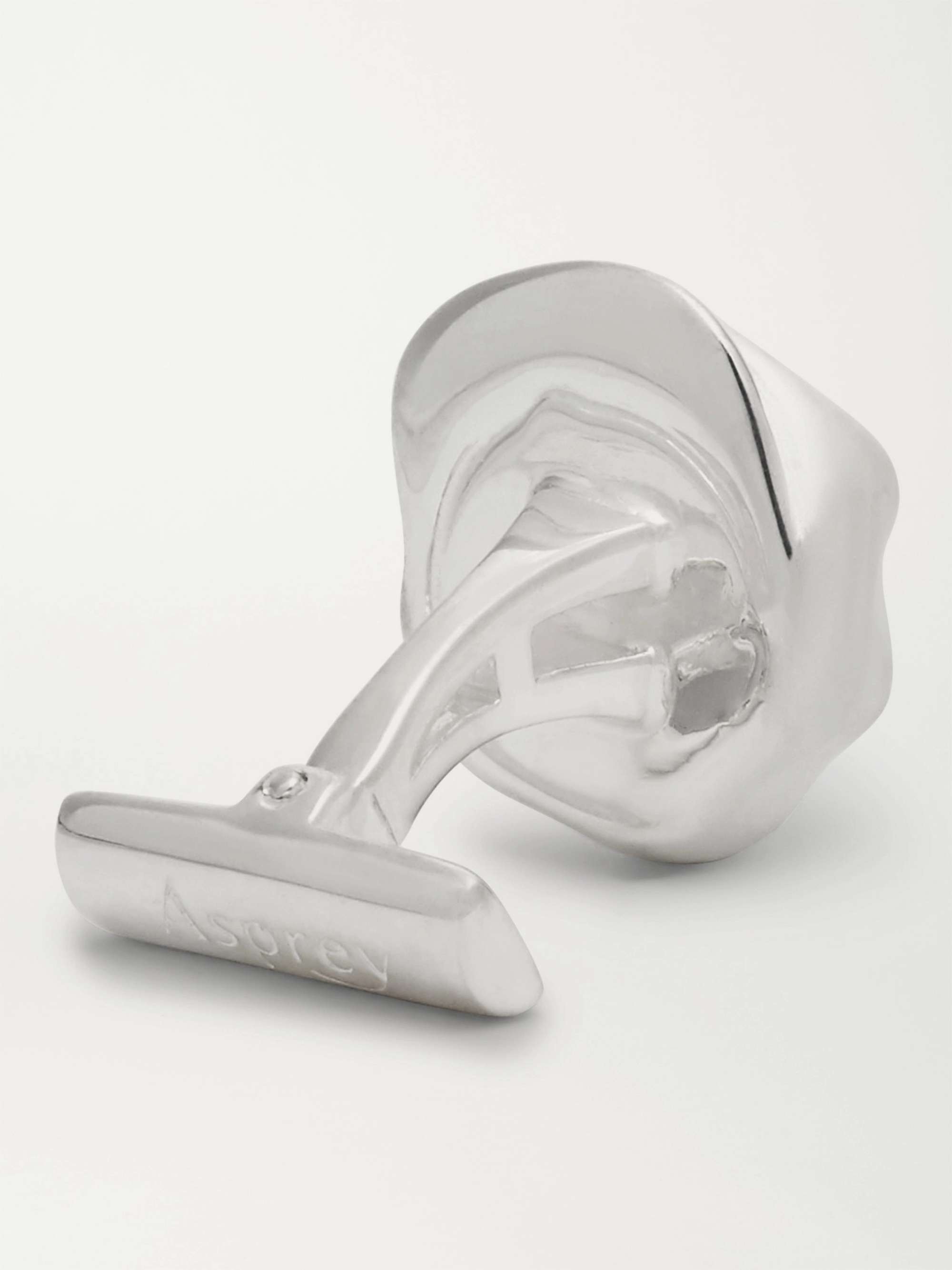 ASPREY Flat Cap Sterling Silver Cufflinks