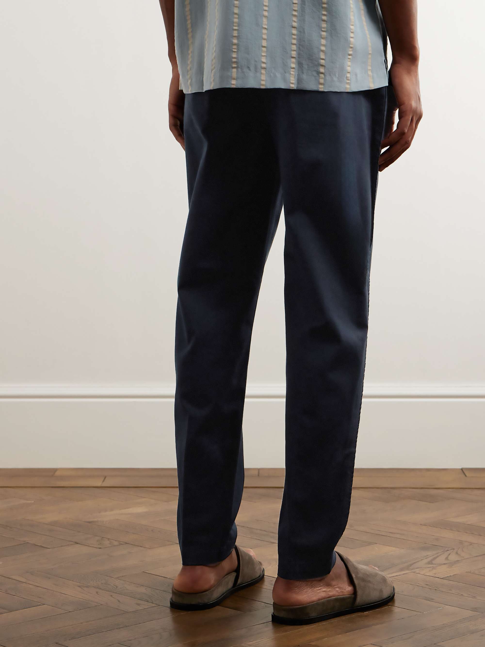 FOLK Pantaloni a gamba affusolata in twill di cotone con coulisse