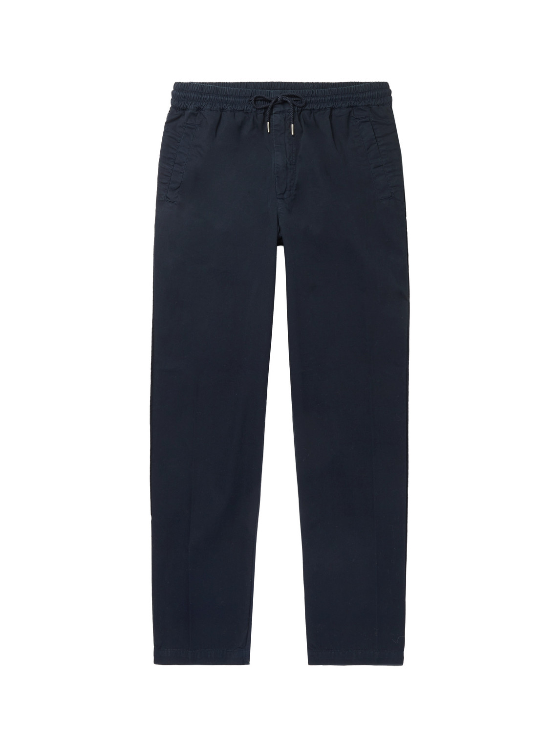 Folk Tapered Cotton-twill Drawstring Trousers In Navy