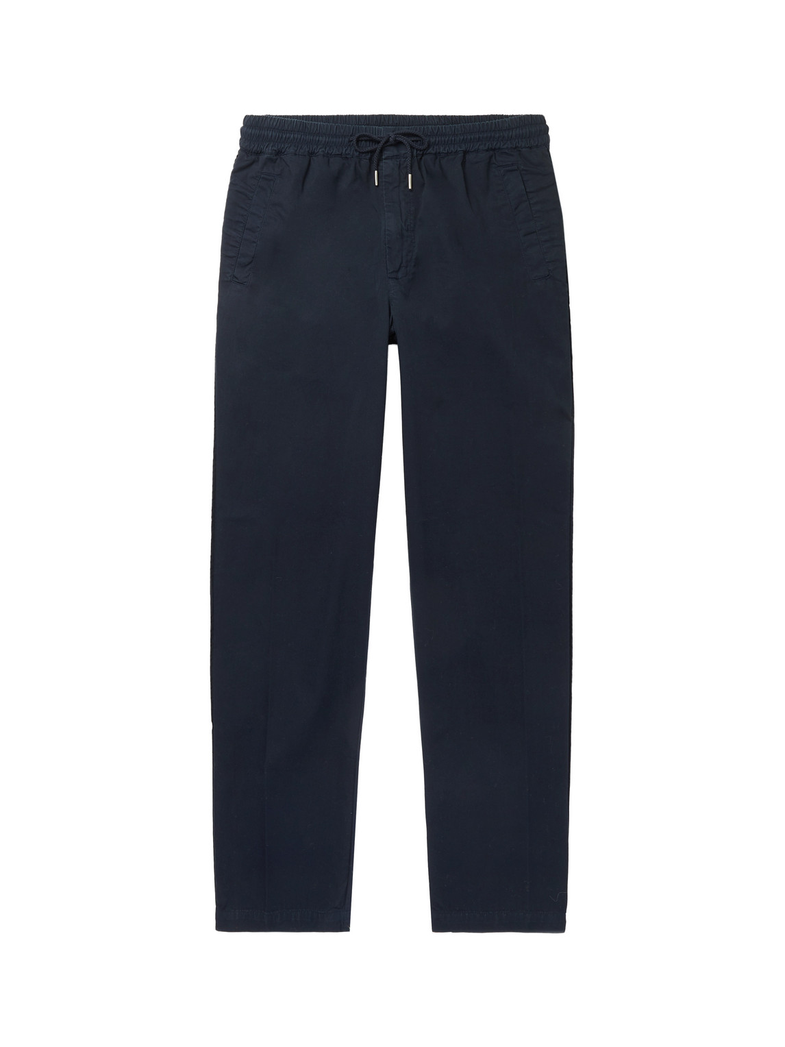 Shop Folk Tapered Cotton-twill Drawstring Trousers In Blue